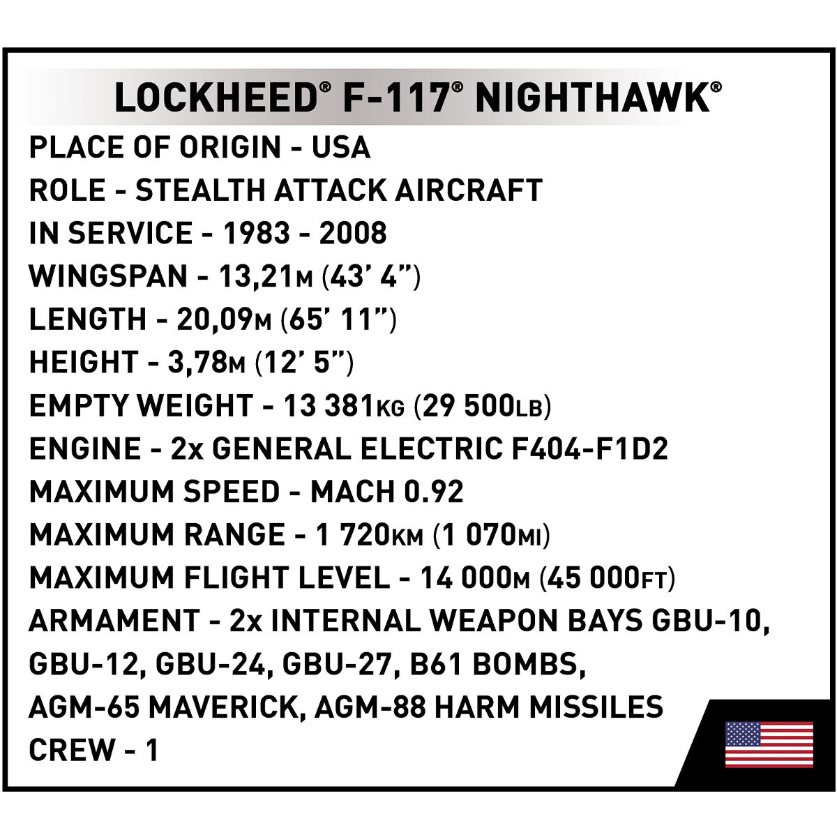 COBI 5903 - F-117 Nighthawk - Bild 11 COBI 5903 - F-117 Nighthawk - Bild 11