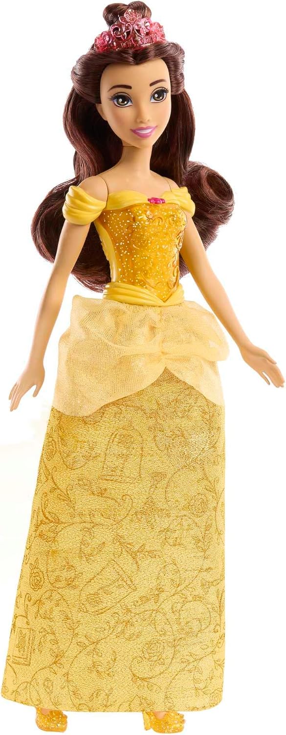 Disney Princess Belle Modepuppe Glitzer-Outfit & Styling-Spaß HLW11 Puppe, Spielzeug, Person, Figur, Gesicht
