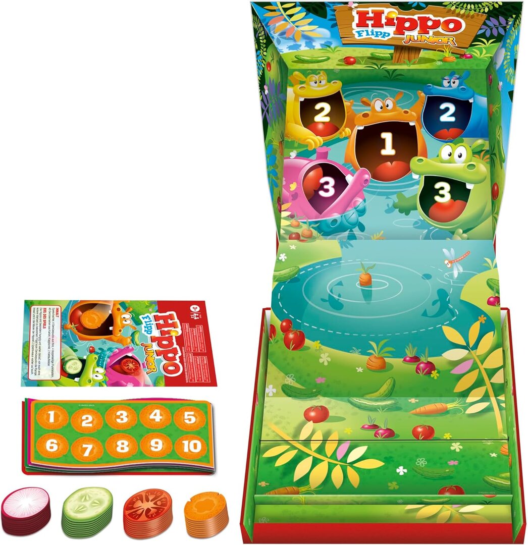 Hippo Flipp Junior Brettspiel für Vorschulkinder - Deutsche Fassung Essen, Süßigkeiten