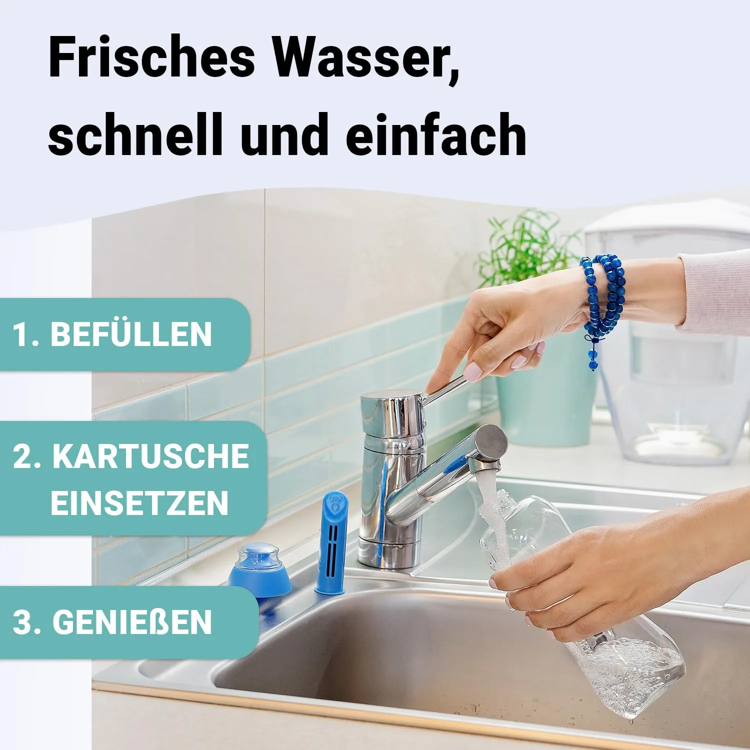 PEARLCO 250166 PearlCo Soft Trinkflasche mit Filter – 0,5 l – Pink