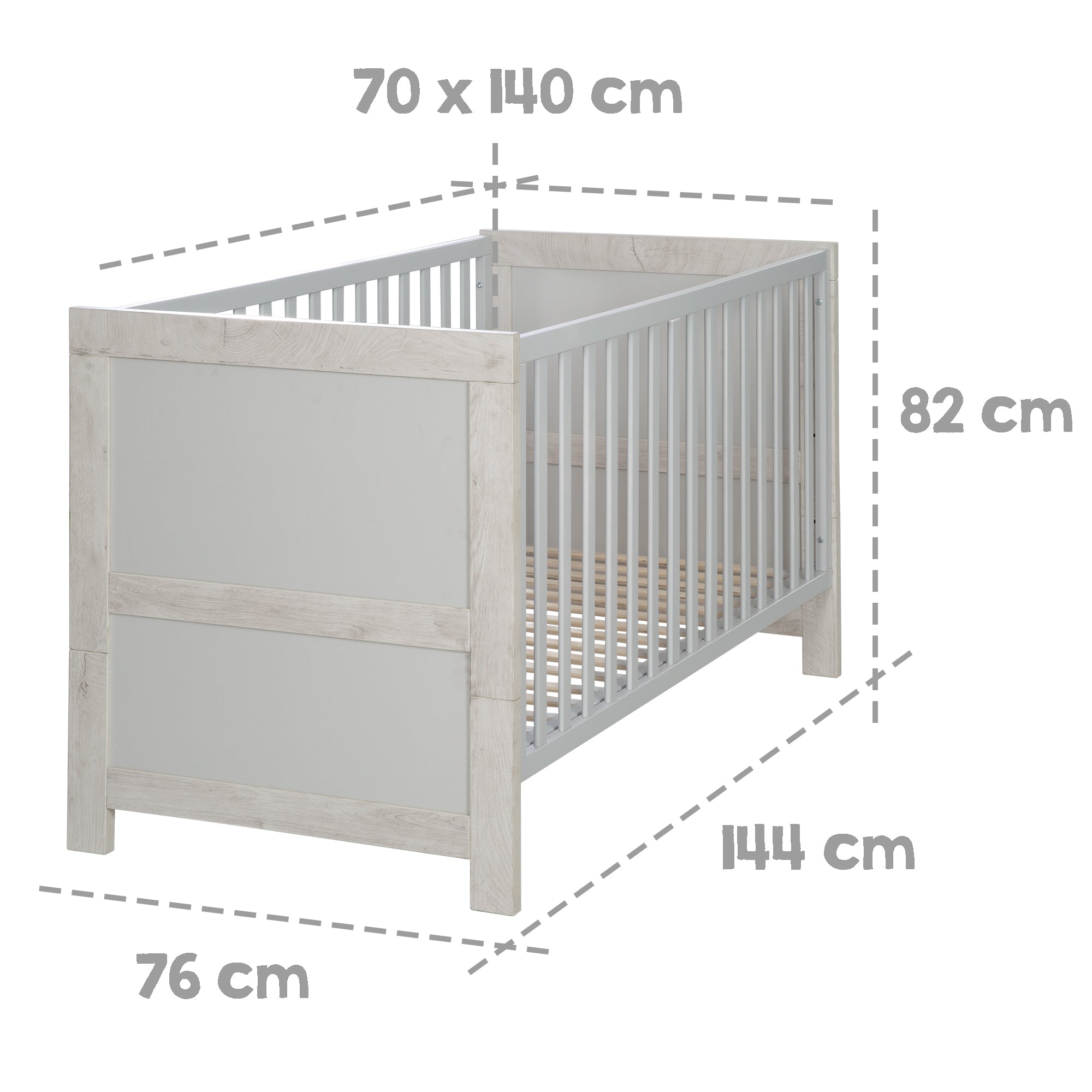 Roba 1911816 Kombi-Kinderbett 70x140 cm Mila grau - Bild 5 Roba 1911816 Kombi-Kinderbett 70x140 cm Mila grau - Produktbild 5