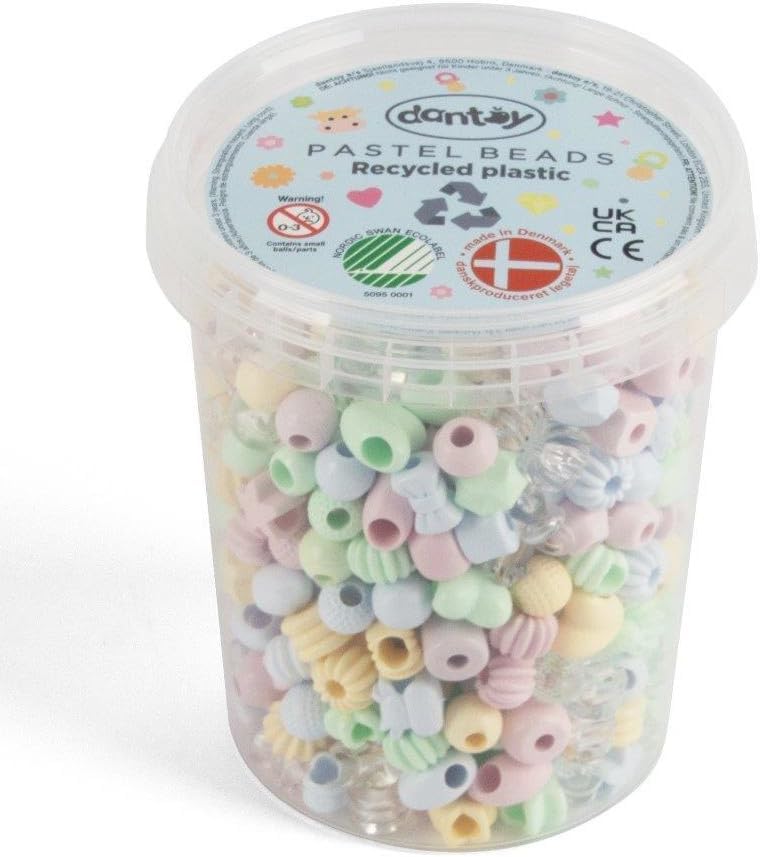 Dantoy, 5911, PASTEL, Perlen520, recycelte, Perlen, in, Pastellfarben, im, Eimer Dantoy 5911 PASTEL Perlen520 recycelte Perlen in Pastellfarben im Eimer