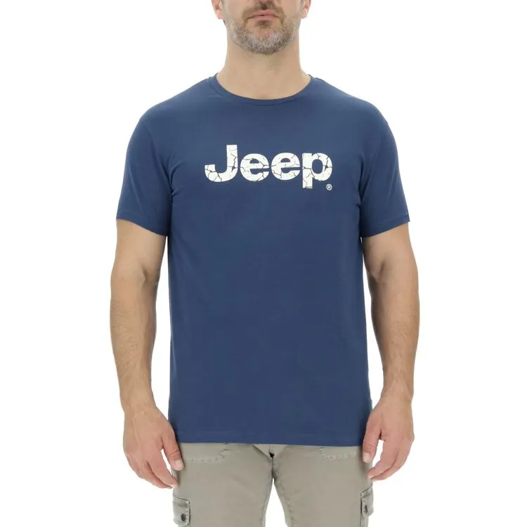 JEEP Herren T-Shirt O103354BL - Dunkelblau mit großem Logo-Print JEEP Herren T-Shirt O103354BL - Dunkelblau mit großem Logo-Print