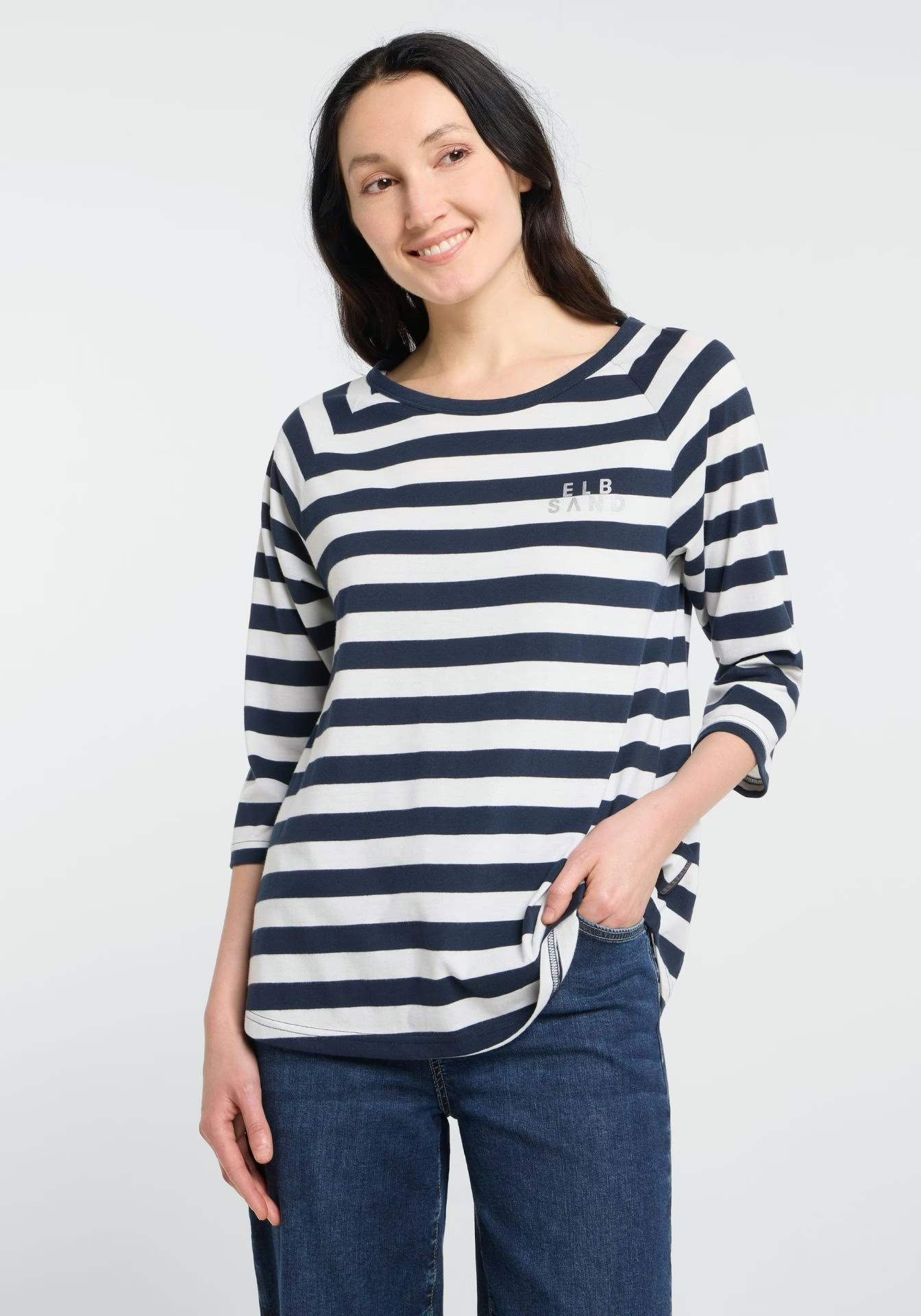 Elbsand Celin 3/4-Arm Shirt in Dunkelblau Bild 4 Elbsand Celin 3/4-Arm Shirt in Dunkelblau, Produktfoto 4.