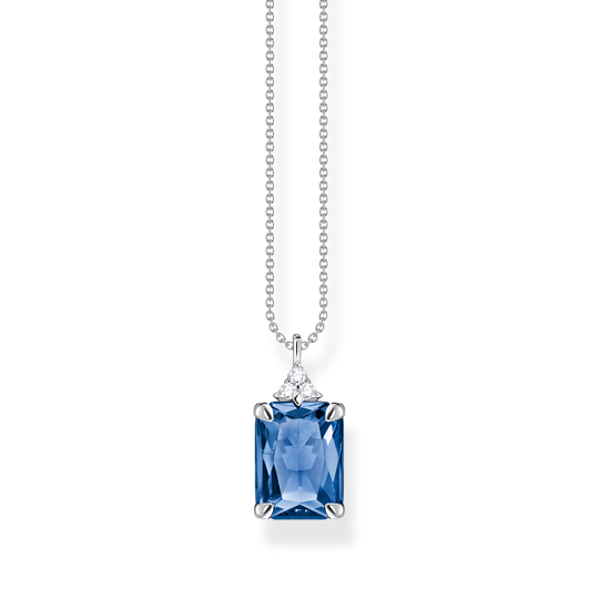 Thomas, Sabo, Kette, Steinen, Silber, Mit, Blauen, Und, Weißen, Länge, 45, Cm, Zubehor, Schmuck, Halskette, Edelstein
