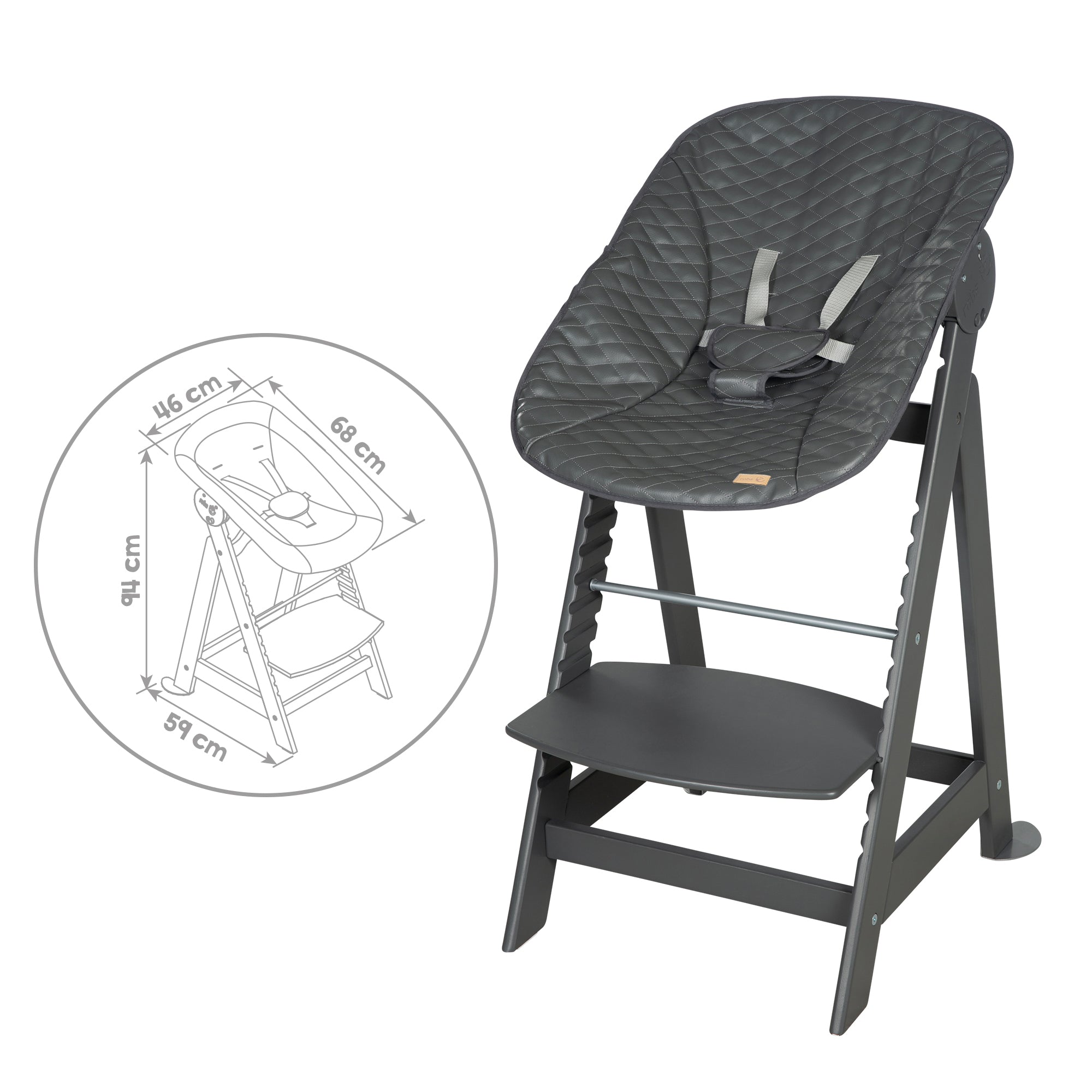 Roba 75063ANL250 Treppenhochstuhl, Set 2in1 Graphite anthrazit - Bild 7 Roba 75063ANL250 Treppenhochstuhl, Set 2in1 Graphite anthrazit - Produktbild 7