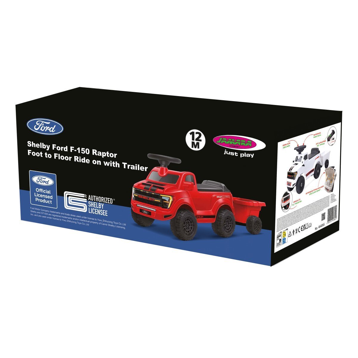 JAMARA Rutscher Shelby Ford F-150 Raptor mit Anhänger weiß ab 18 Monaten