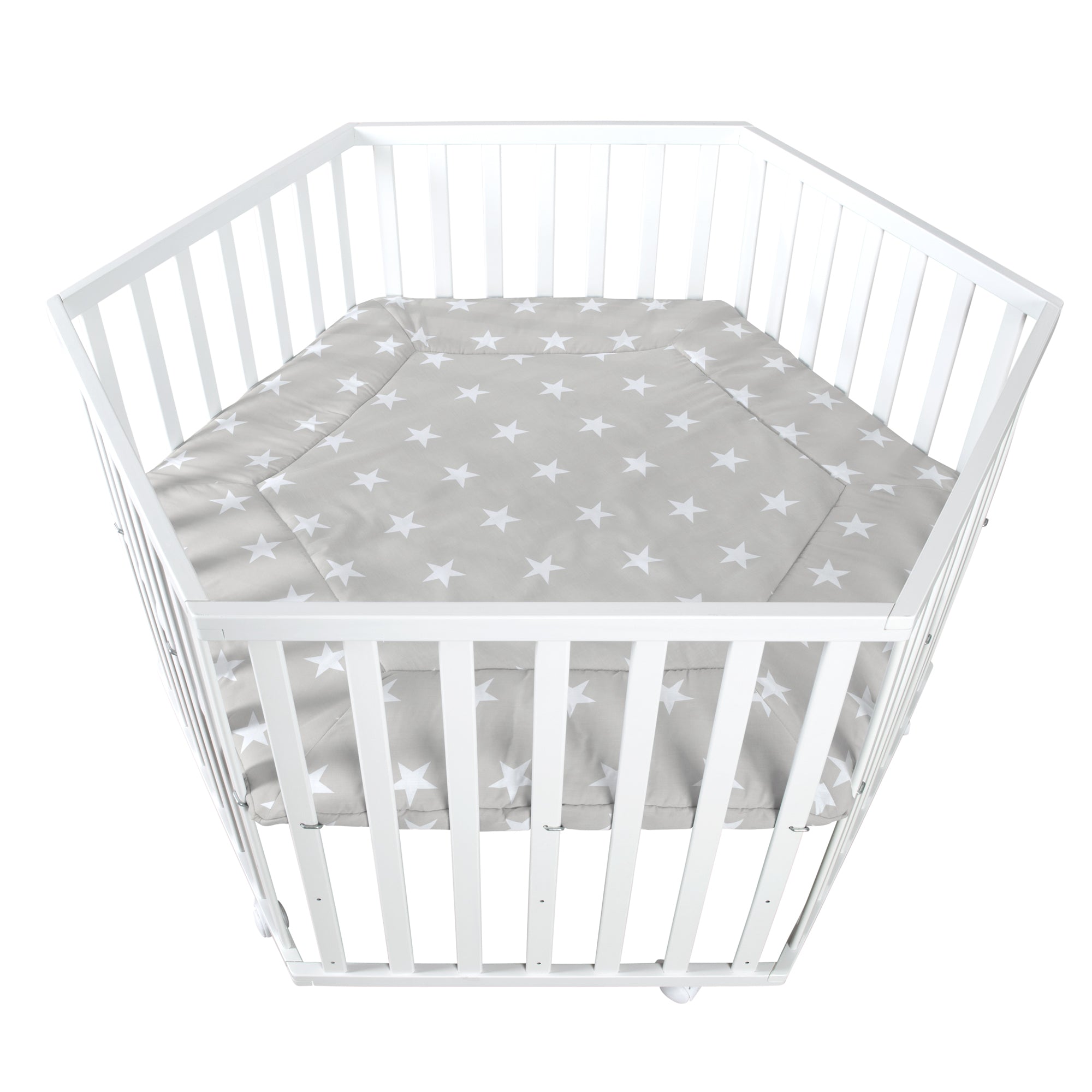 Roba 0232WEV190A Laufgitter 6-eckig Little Stars weiß - Bild 1 Roba 0232WEV190A Laufgitter 6-eckig Little Stars weiß - weiß - Laufgitter - Produktbild 1