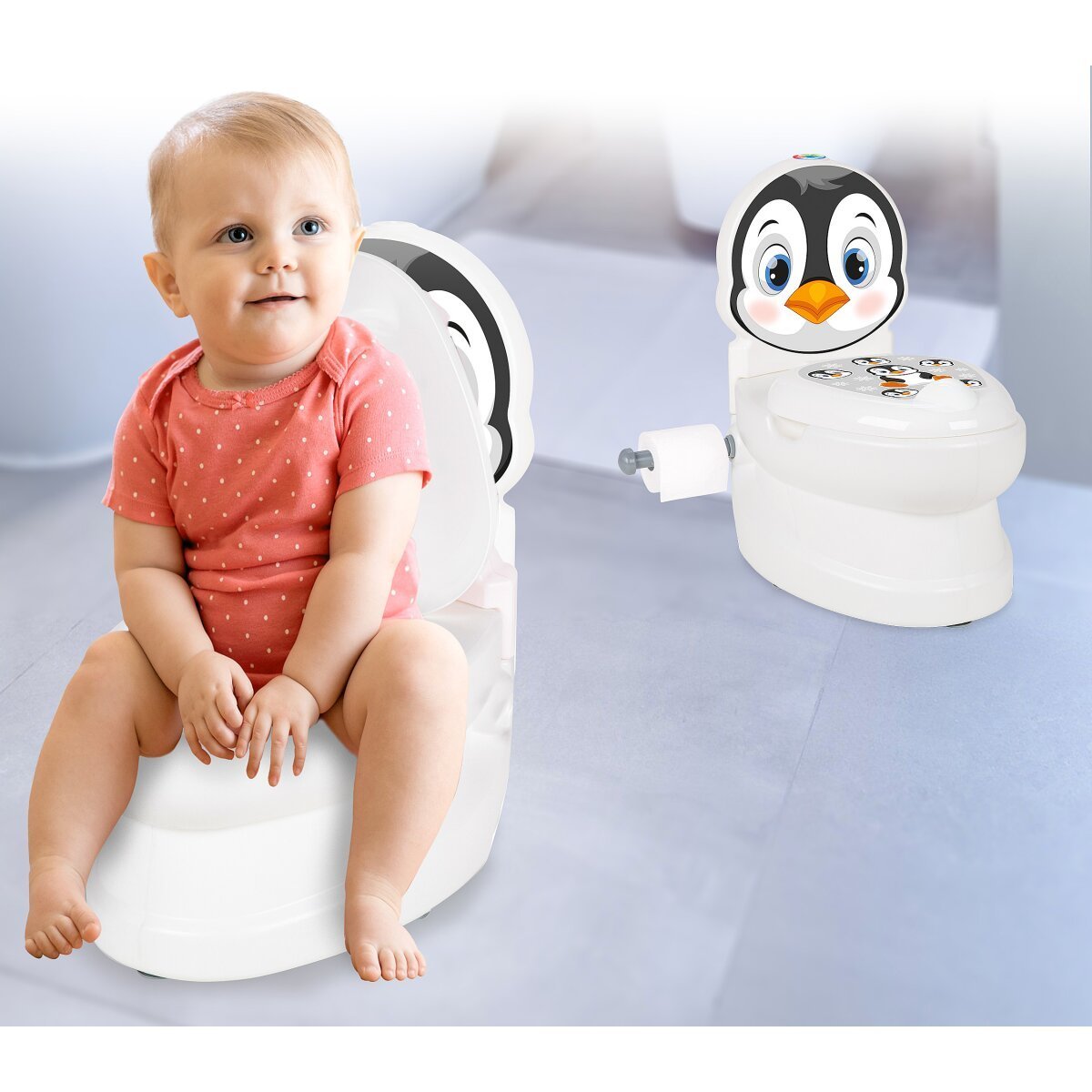 JAMARA Meine kleine Toilette Pinguin mit Spülsound und Toilettenpapierhalter ab 18 Monaten JAMARA Meine kleine Toilette Pinguin mit Spülsound und Toilettenpapierhalter ab 18 Monaten