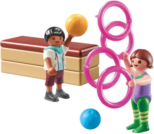 PLAYMOBIL 71757 - Special Plus: Kinderturnen mit Turngeräten & Figuren Figur, Person, Basketball, Basketball (Ball), Sport