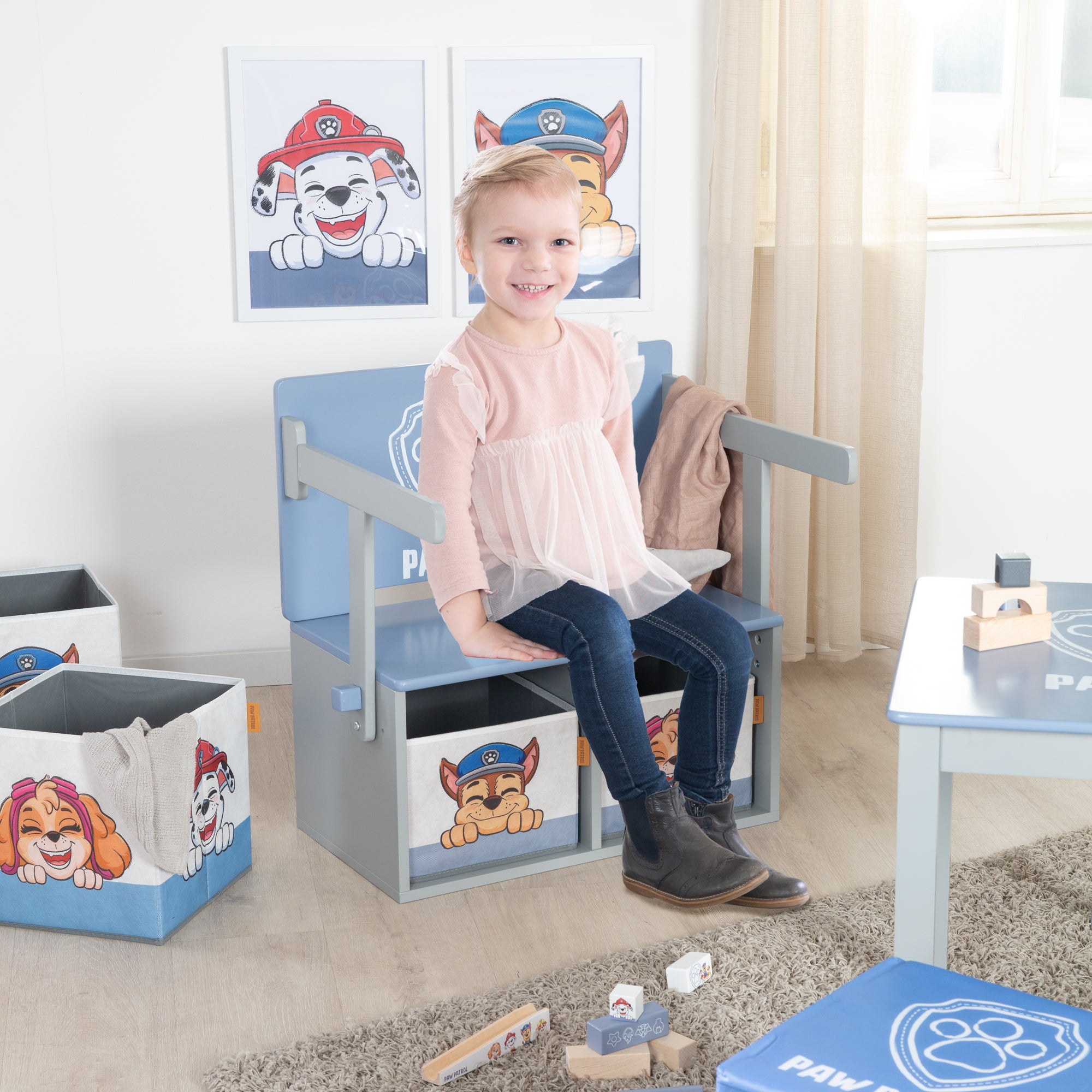 Roba 450770PW3 Klappbare Sitzbank mit Aufbewahrung blau – Spielmöbel - Bild 2 Roba 450770PW3 Klappbare Sitzbank mit Aufbewahrung blau – Spielmöbel - Produktbild 2