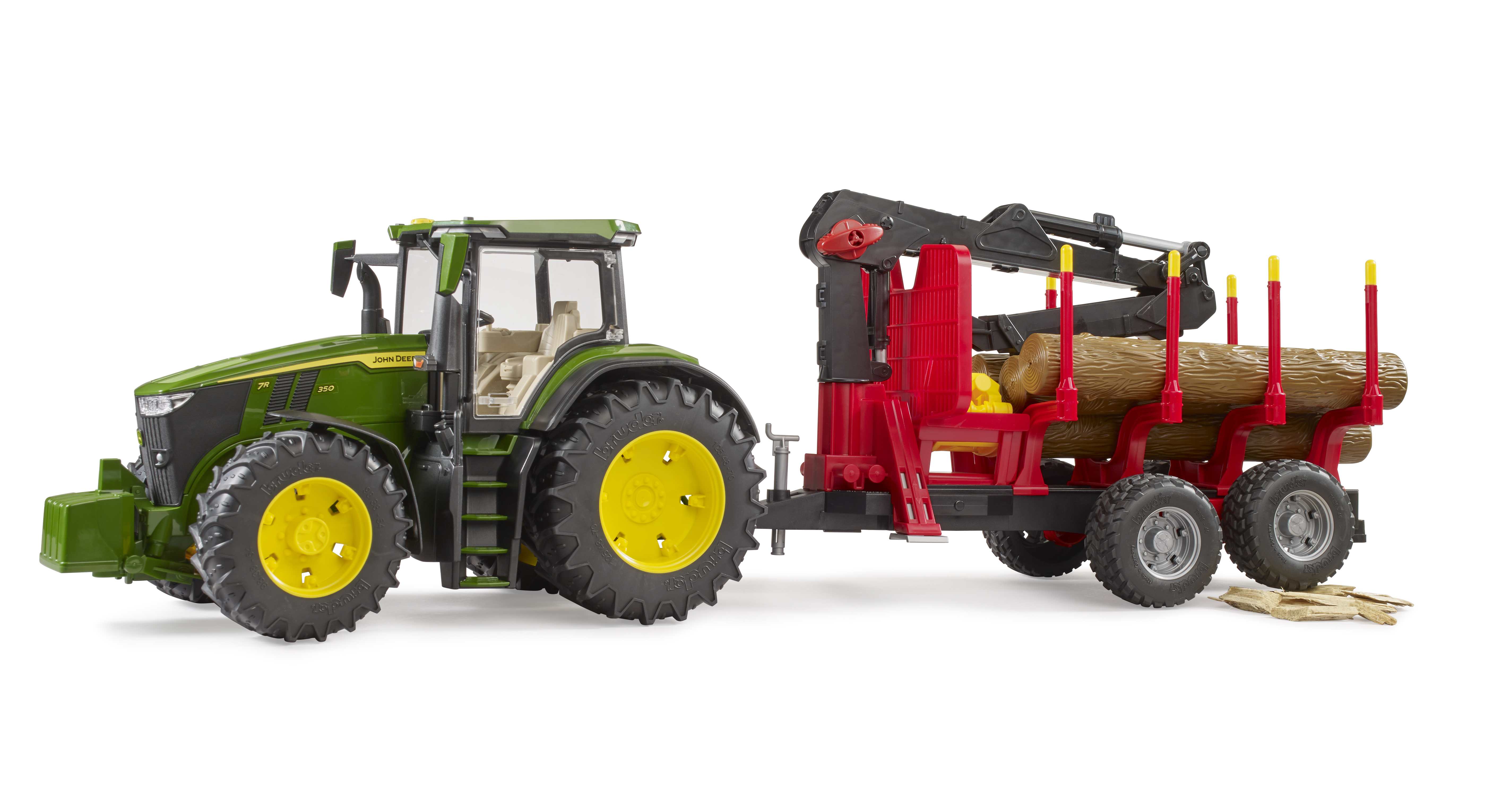 BRUDER 03154 - John Deere 7R 350 mit Rückeanhänger und 4 Baumstämmen - Bild 4 BRUDER 03154 - John Deere 7R 350 mit Rückeanhänger und 4 Baumstämmen - Bild 4