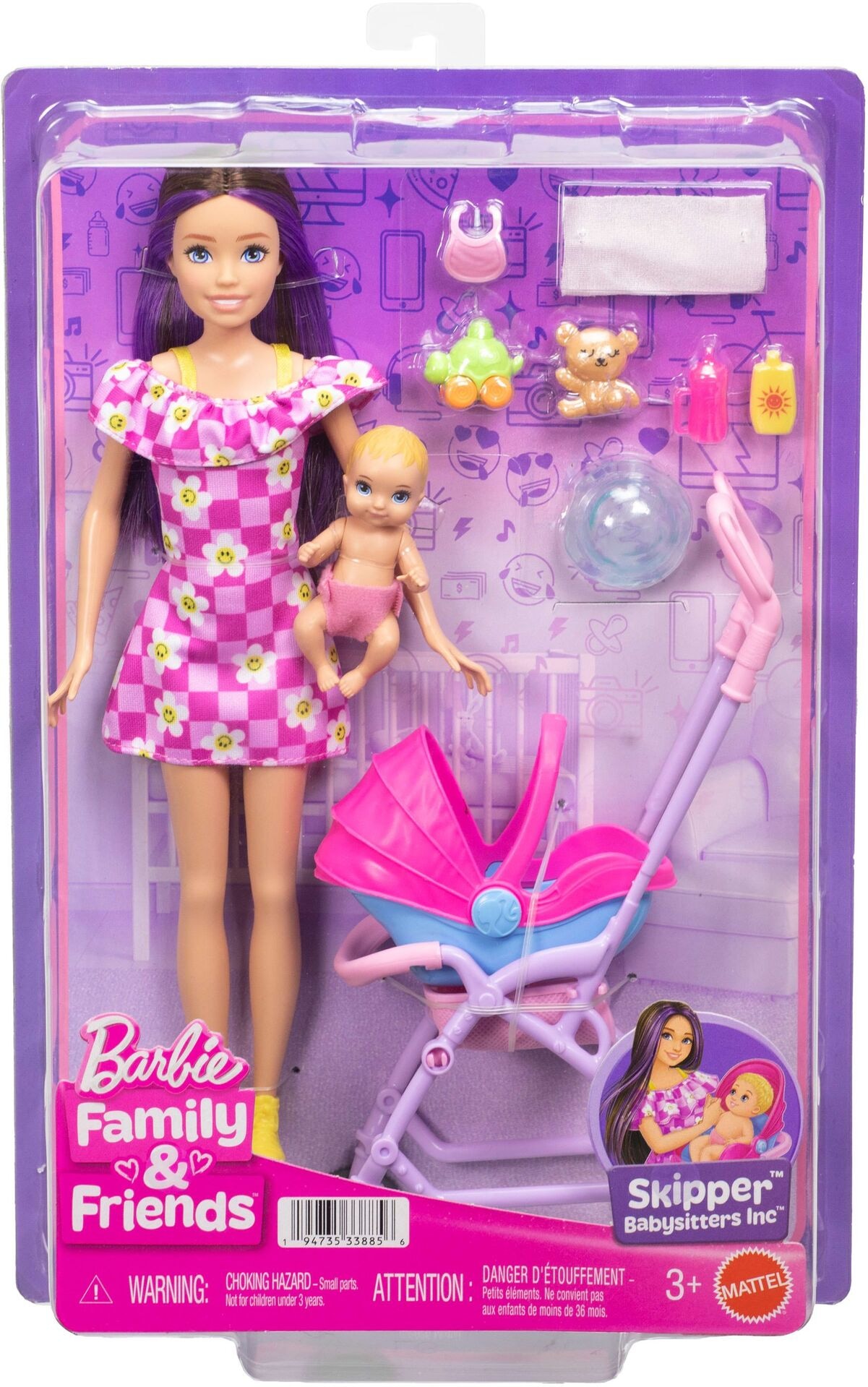 Produktfoto - Mattel - Barbie ''Skipper Babysitters Inc.'' Kinderwagen Spielset - Modell MATTEL JJB42
