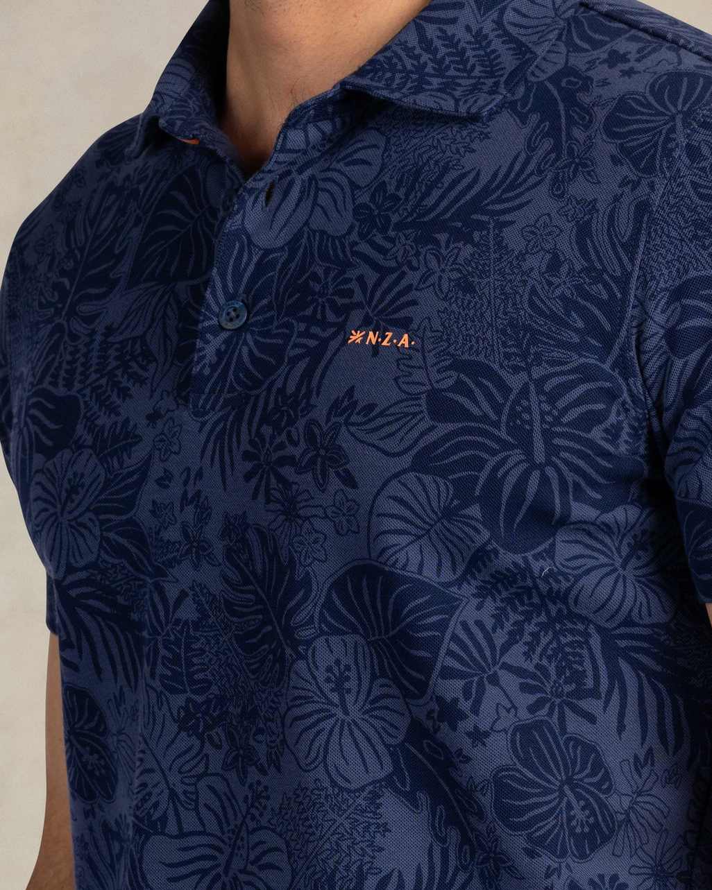 NZA 26CN104NS Poloshirt - Blau / Hawaii - Bild 6 NZA 26CN104NS Poloshirt - Blau / Hawaii - Bild 6