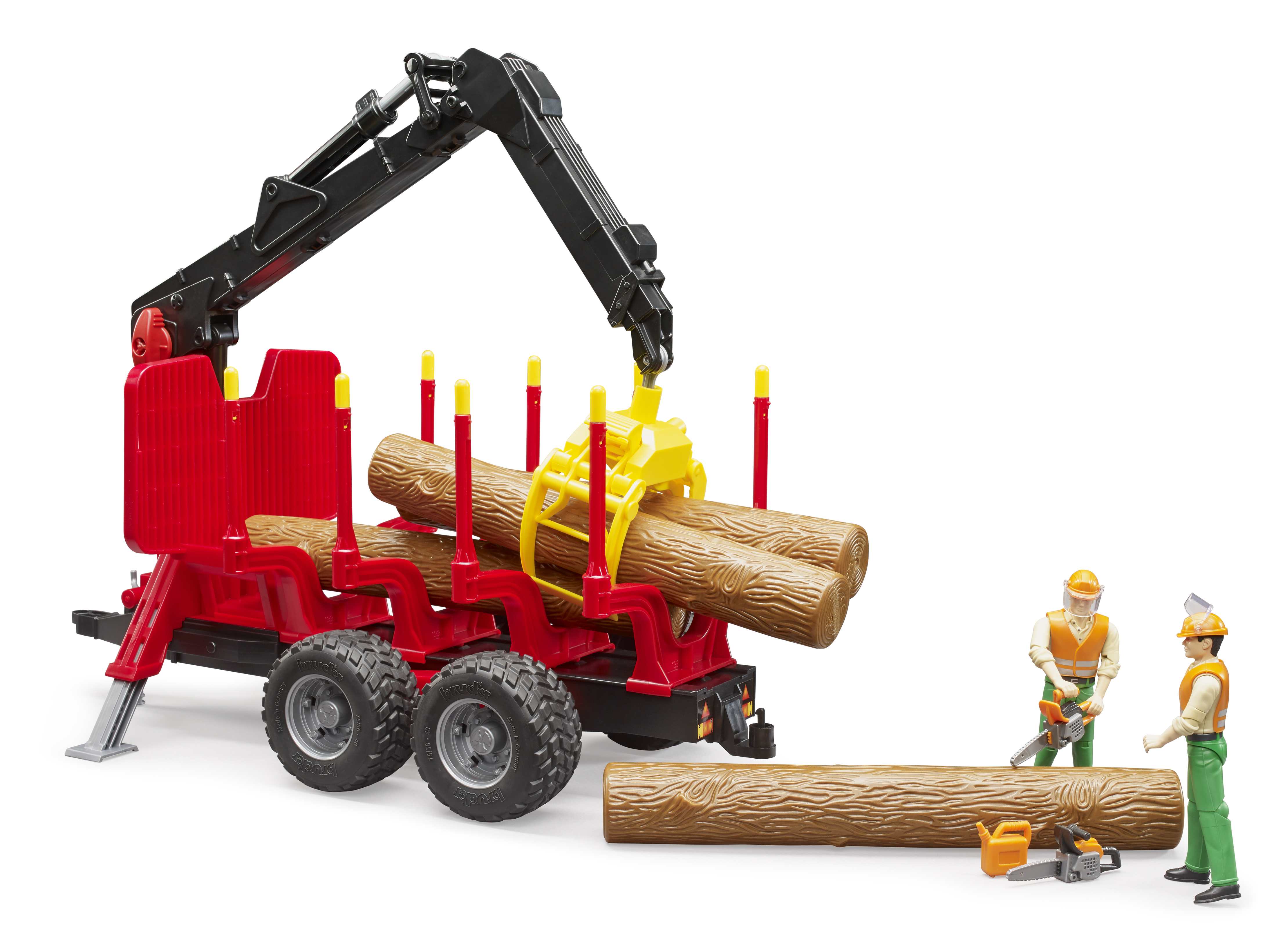 BRUDER 02252 - Rückeanhänger mit Ladekran, 4 Baumstämmen und Holzgreifer - Bild 5 BRUDER 02252 - Rückeanhänger mit Ladekran, 4 Baumstämmen und Holzgreifer - Bild 5