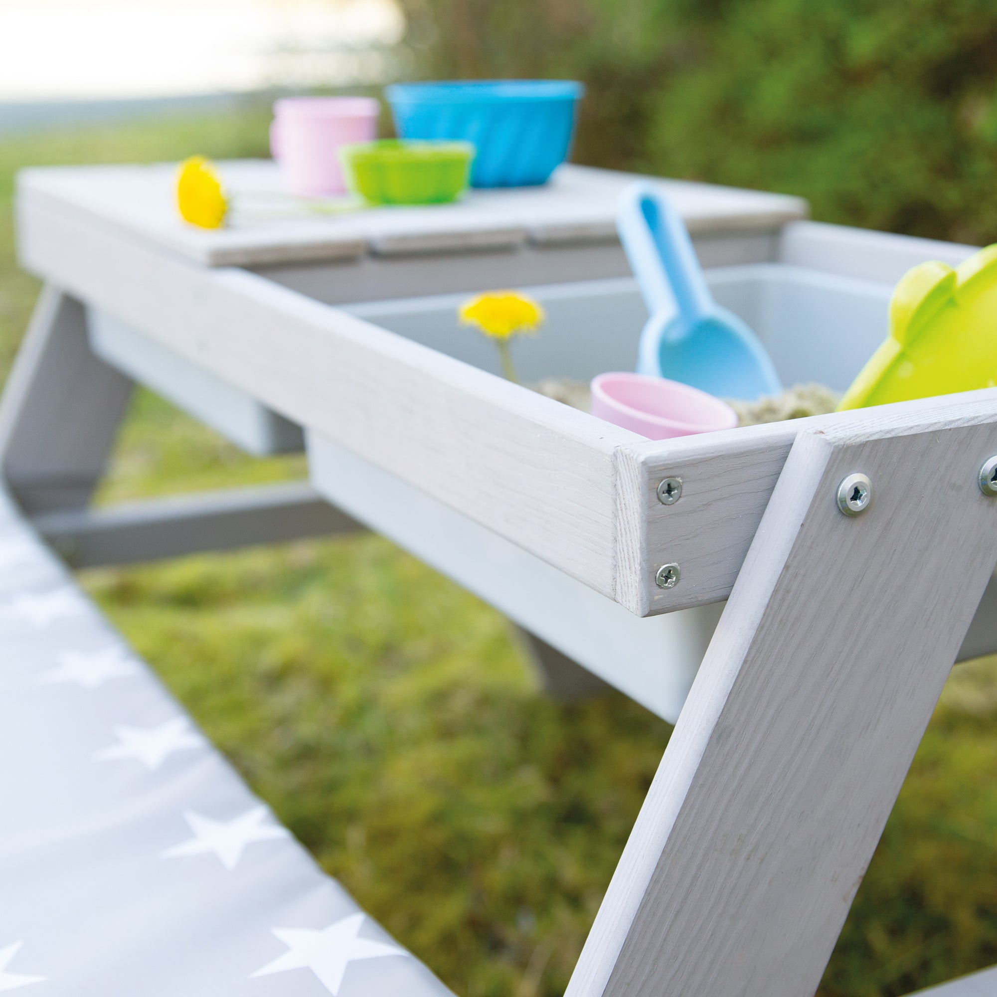 Roba 456002GAV190 Kindersitzgarnitur & Matschtisch grau – Outdoor + - Bild 4 Roba 456002GAV190 Kindersitzgarnitur & Matschtisch grau – Outdoor + - Produktbild 4