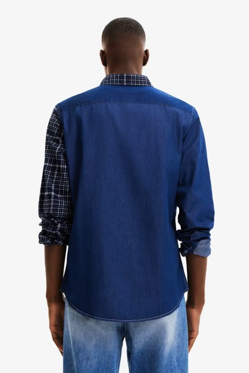 Desigual Herren Hemd - Blau, Kariert 22WMCW195008/XL GR. XL