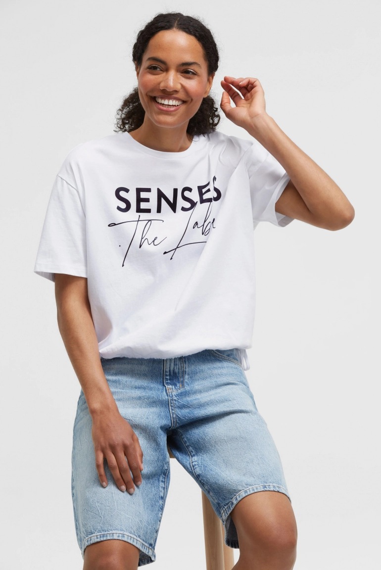 SENSES T-Shirt TOM:BE mit Tunnelzugsaum opticwhite
