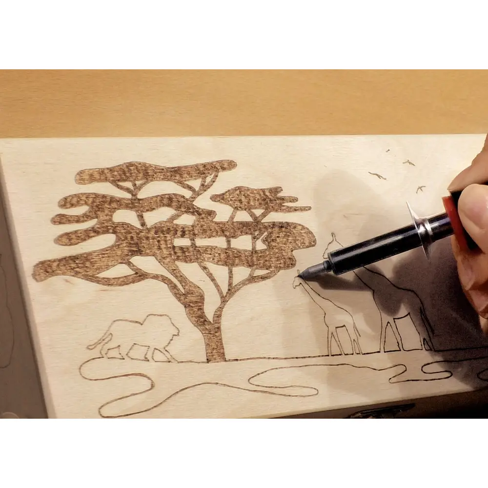 PEBARO Bastelset Brandmalerei Brandmal-Geschenk-Set inkl. Holz