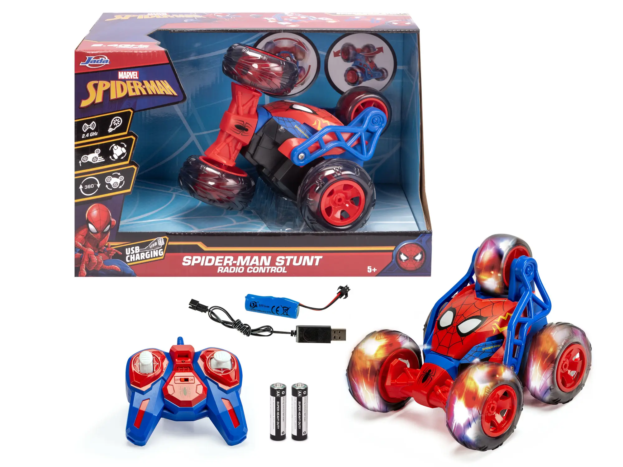Dickie Toys Spider-Man Standing Drift 5-Wheel Stunt RC Dickie, Toys, Spider-Man, Standing, Drift, 5-Wheel, Stunt, RC