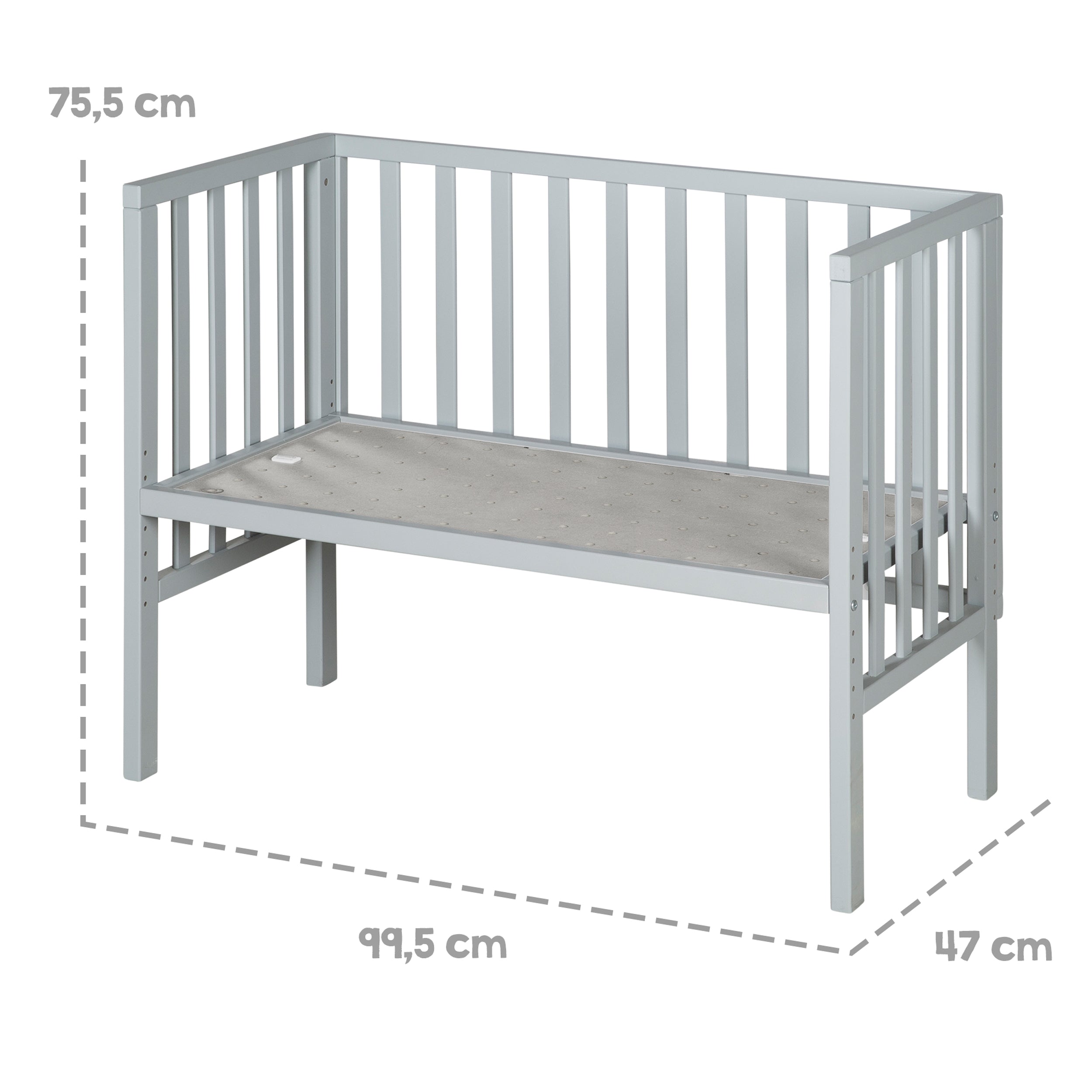 Roba 8970TP1 Beistellbett 2in1 mit Barriere + Matratze taupe – Stubenbetten - Bild 12 Roba 8970TP1 Beistellbett 2in1 mit Barriere + Matratze taupe – Stubenbetten - Produktbild 12
