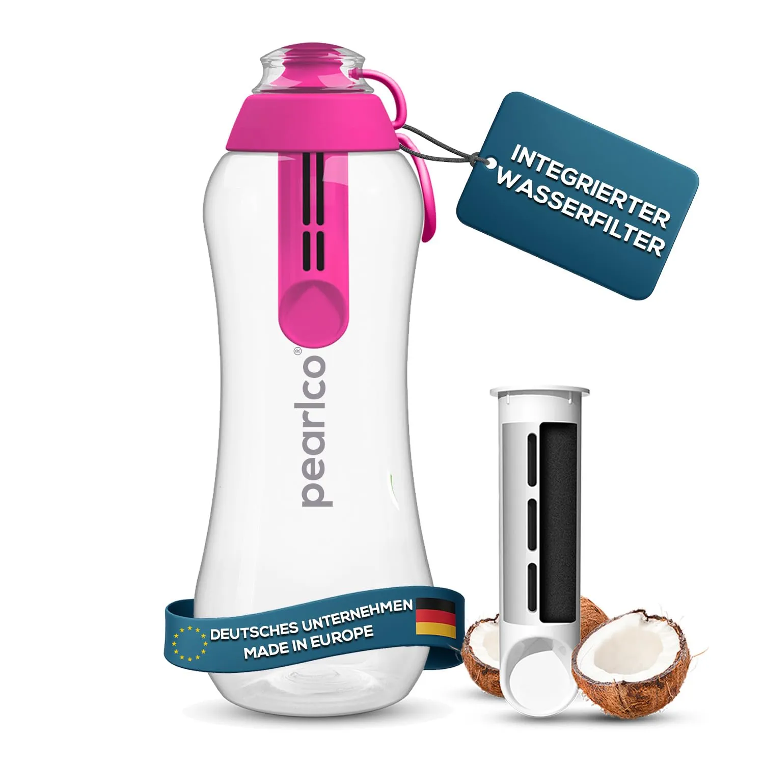 PEARLCO 250166 PearlCo Soft Trinkflasche mit Filter – 0,5 l – Pink PEARLCO 250166 PearlCo Soft Trinkflasche mit Filter – 0,5 l – Pink
