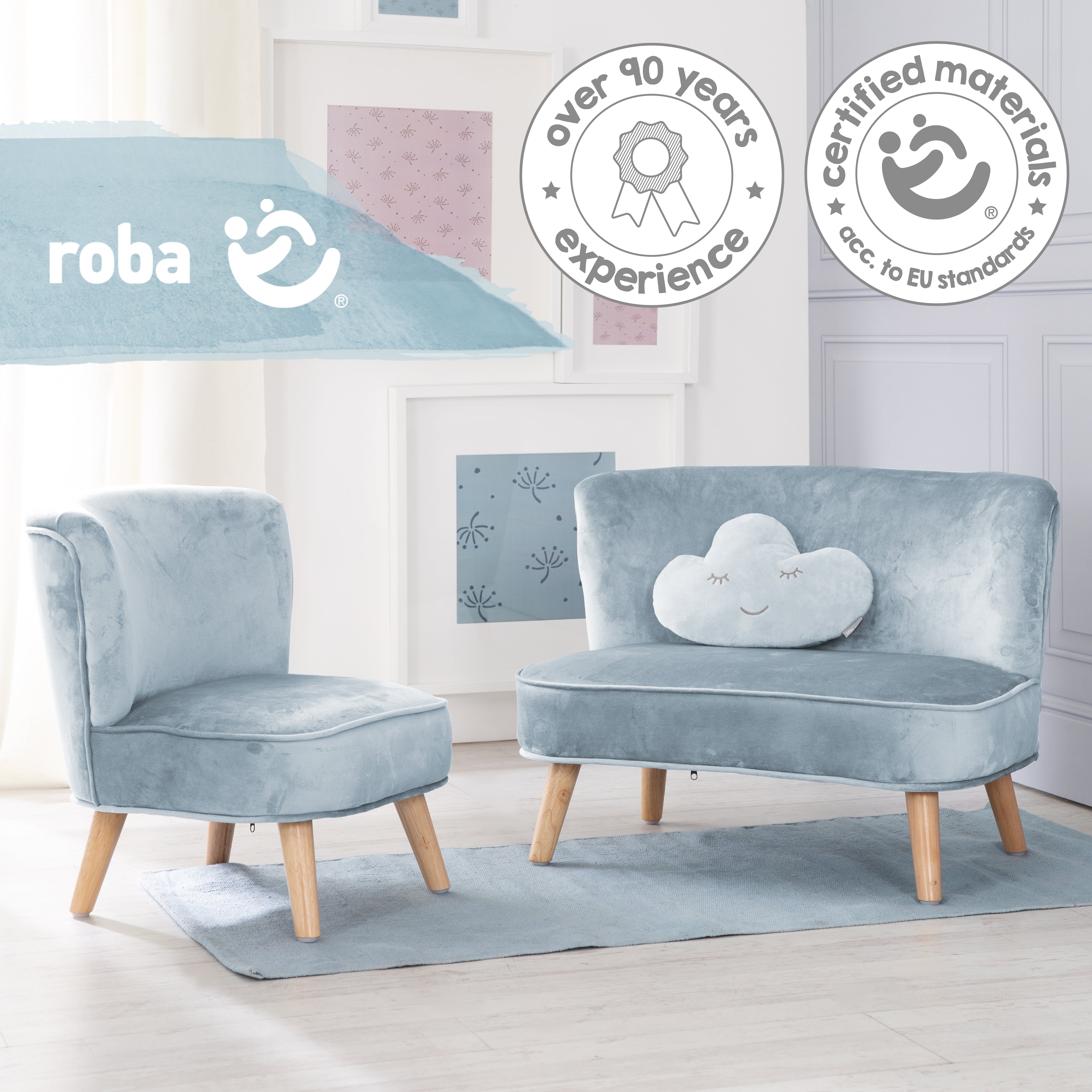 Roba 231S07M3 Lil Sofa Set groß roba Style türkis sky – Spielmöbel - Bild 8 Roba 231S07M3 Lil Sofa Set groß roba Style türkis sky – Spielmöbel - Produktbild 8