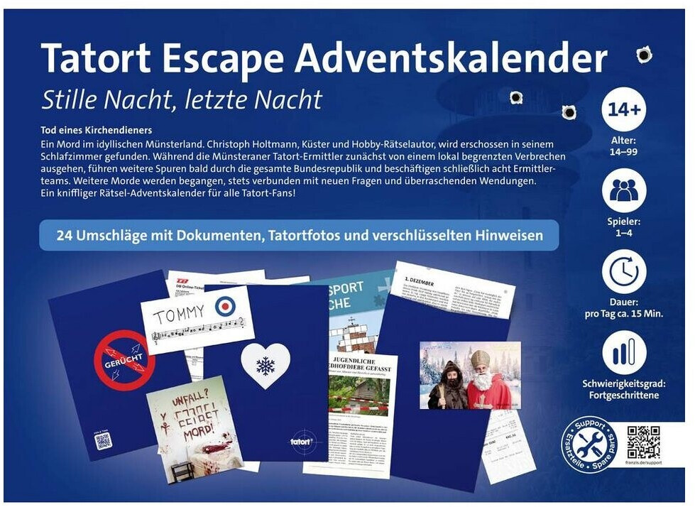 Tatort Escape-Adventskalender: Stille Na Werbung, Plakat, Person, Visitenkarte, Text