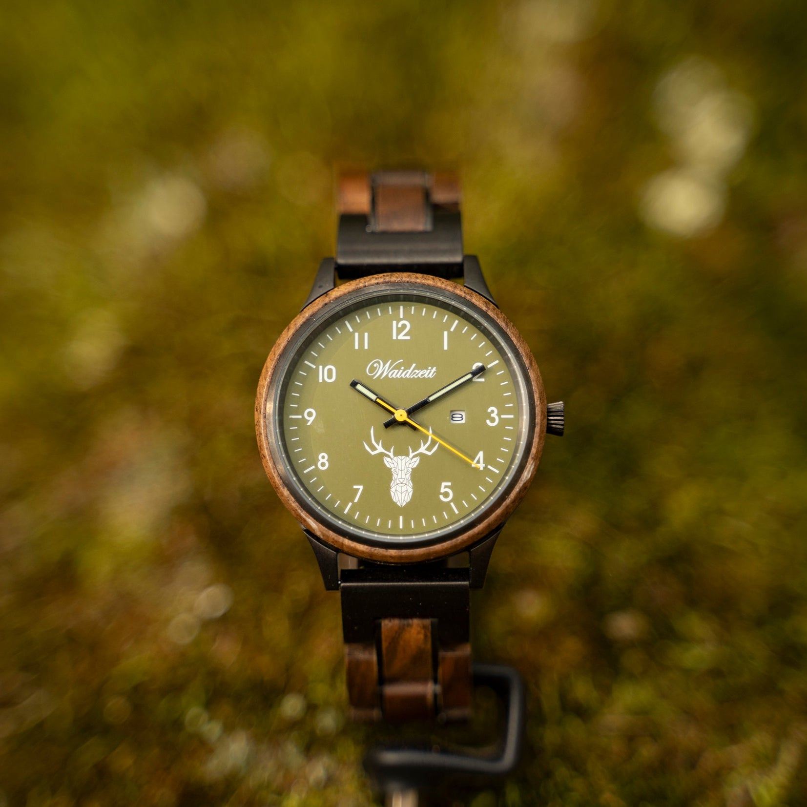 WAIDZEIT HM01W Herrenuhr Hubertus Platzhirsch Moosgrün WAIDZEIT HM01W Herrenuhr Hubertus Platzhirsch Moosgrün
