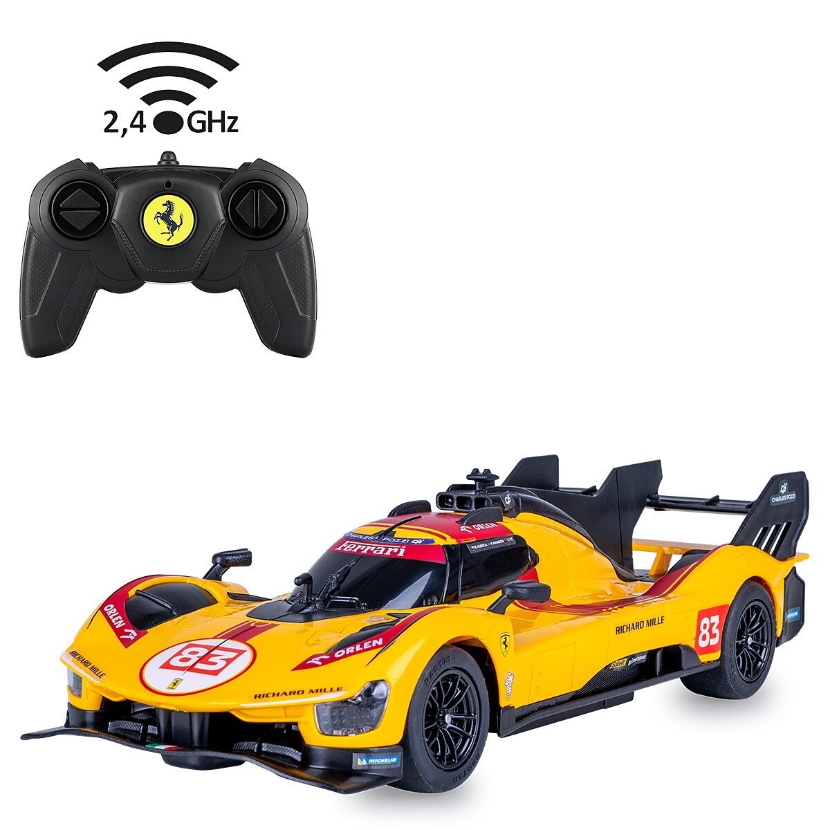 JAMARA Ferrari 499P-N83 1:24 gelb 2,4GHz ab 6 Jahren JAMARA Ferrari 499P-N83 1:24 gelb 2,4GHz ab 6 Jahren