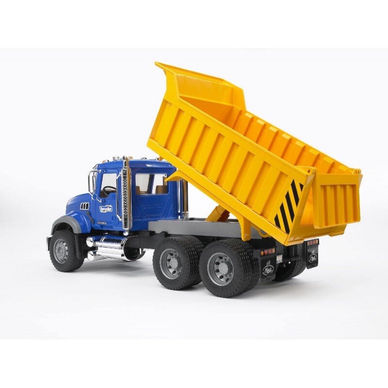 BRUDER 02815 - MACK Granite LKW mit Kippmulde Maschine, Rad, Transport, Lastwagen, Fahrzeug