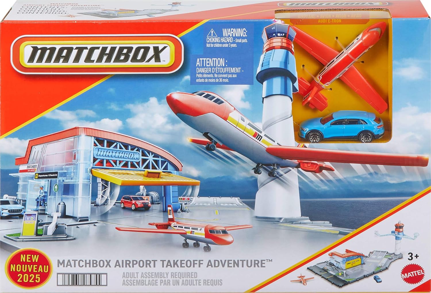 Matchbox Flughafen Abhebe-Abenteuer-Spielset mit 1 Die-Cast-Audi und 1 Flugzeug aus Kunststoff Matchbox Flughafen Abhebe-Abenteuer-Spielset mit 1 Die-Cast-Audi und 1 Flugzeug aus Kunststoff