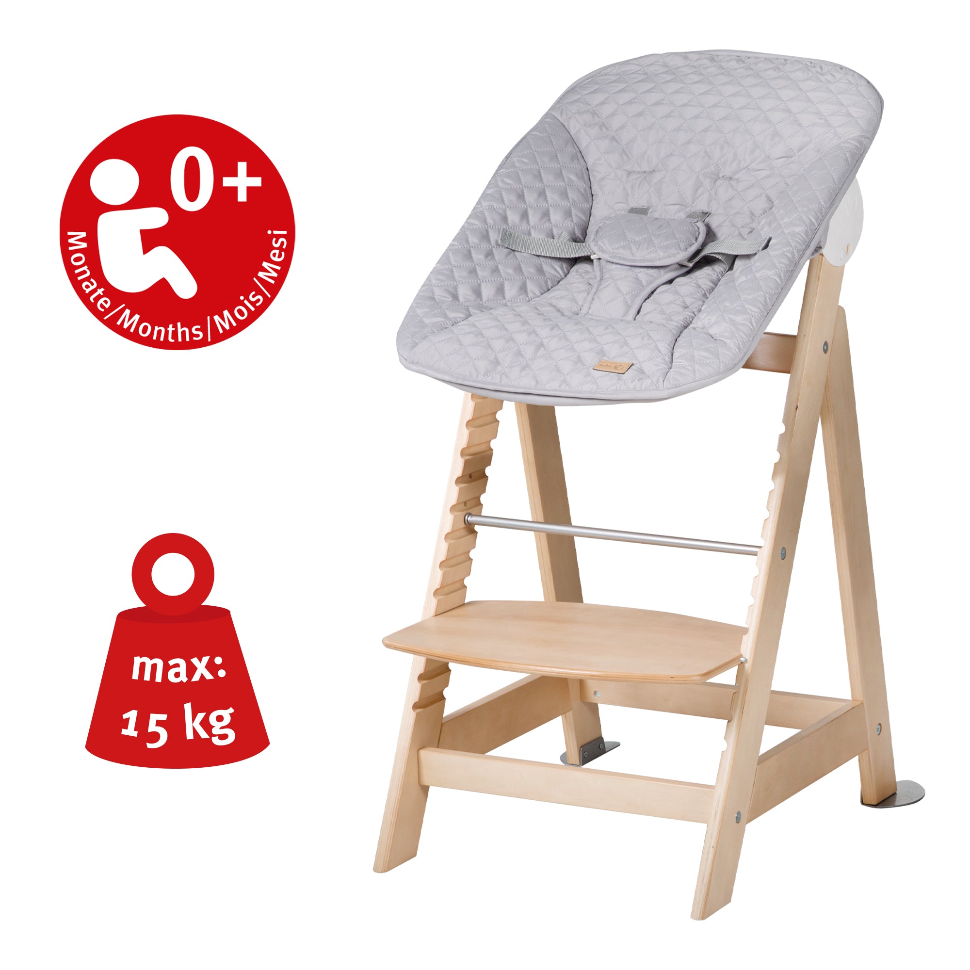 Roba 75063NAV230 Treppenhochstuhl, Set 2in1 grau natur lackiert - Bild 11 Roba 75063NAV230 Treppenhochstuhl, Set 2in1 grau natur lackiert - Produktbild 11