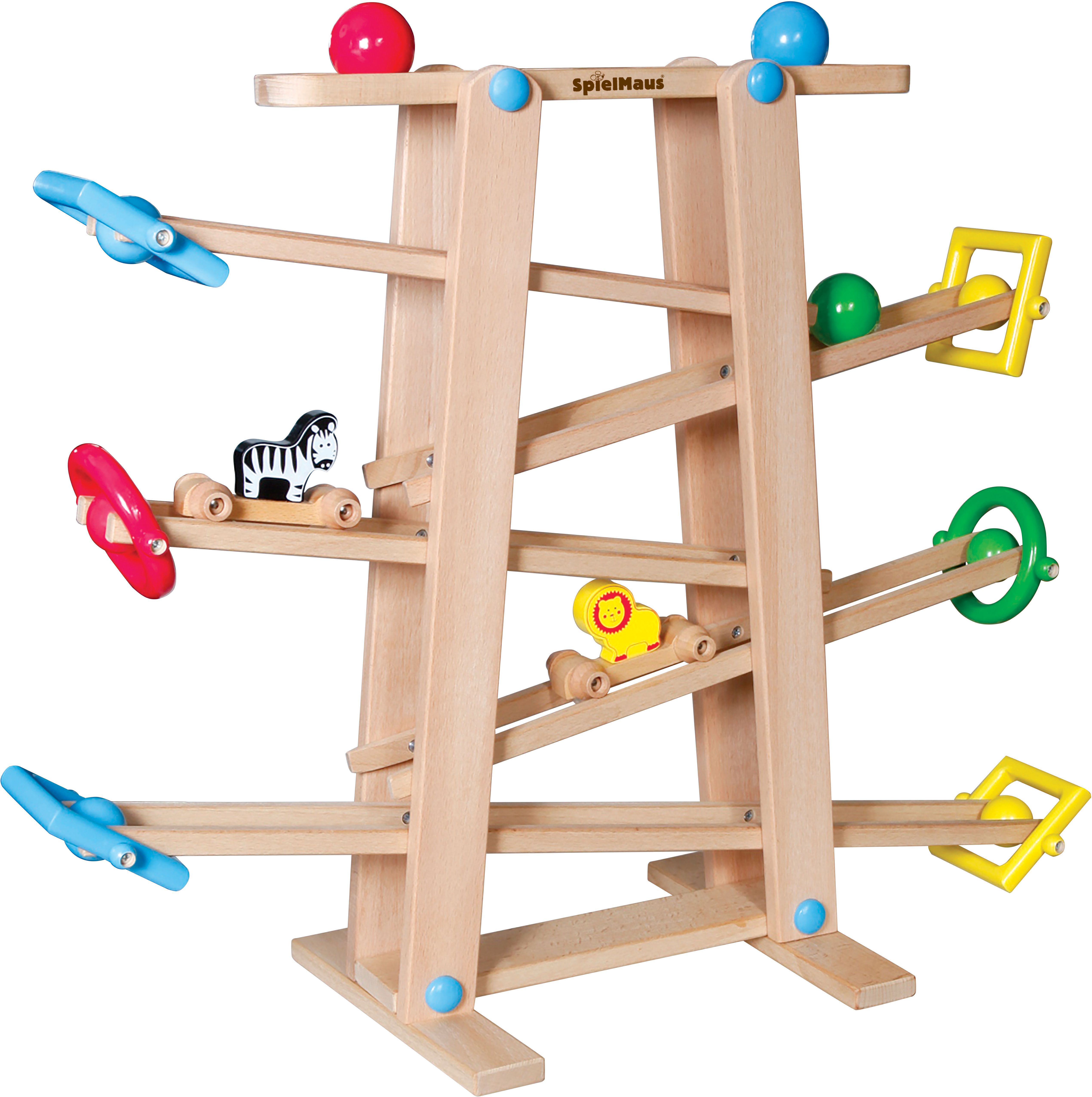 SpielMaus Holz Kugelbahn mit Rollelementen Moebel
