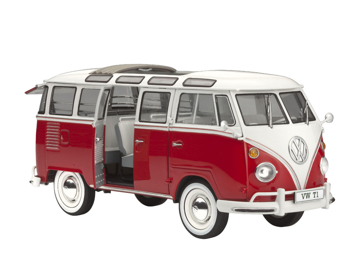 Revell_7399_Volkswagen_T1_\"Samba_Bus\"_Revell_Modellbausatz, Wohnwagen, Lieferwagen, Auto, Rad, Bus