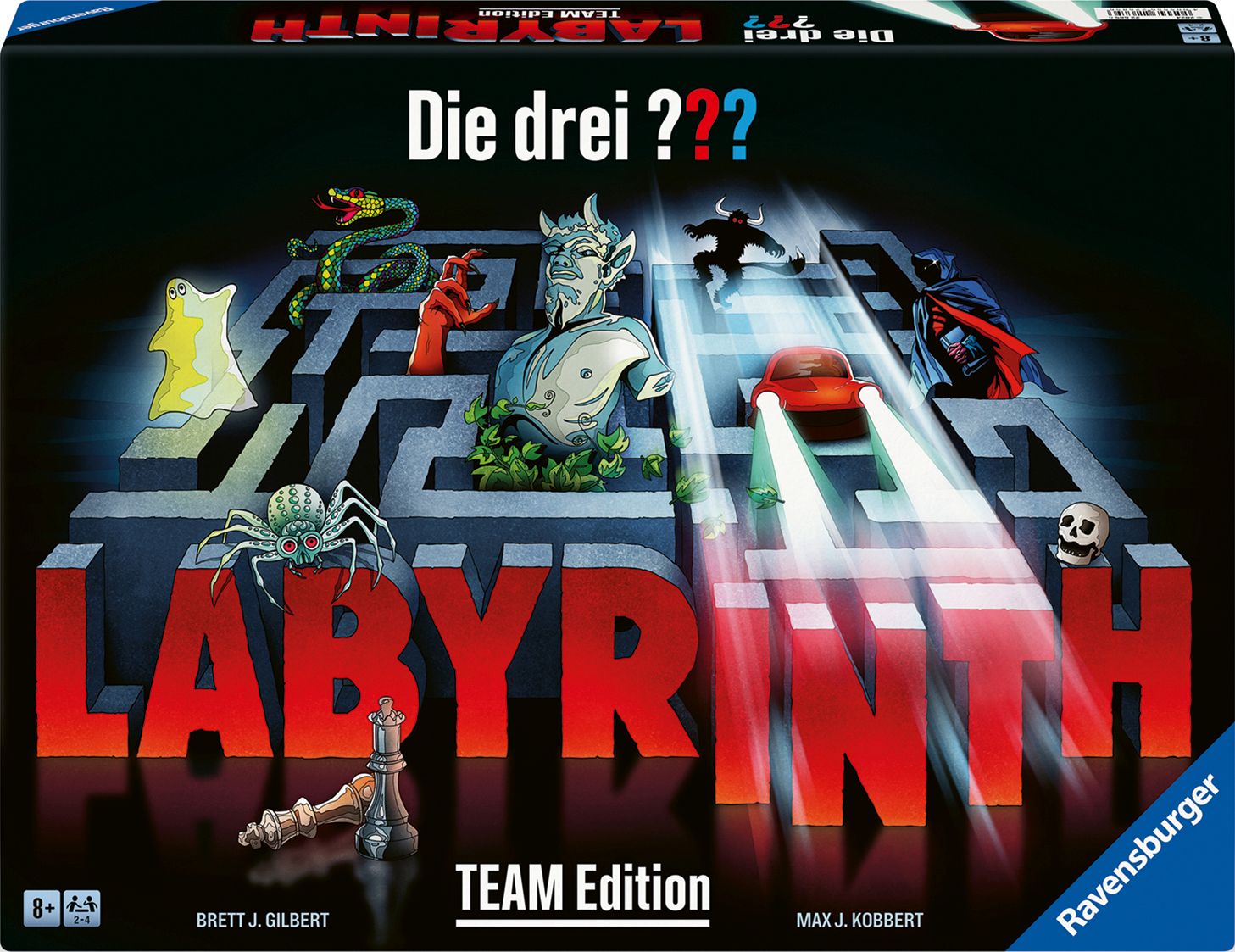 Ravensburger, 22685, Die, drei, ???, Labyrinth, Team, Edition, Die, kooperative, Variante, des, Spieleklassikers, für, 2, 4, P, Person, Plakat