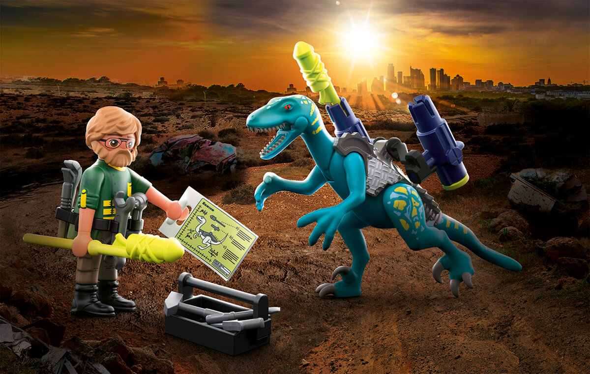 PLAYMOBIL 70629 Uncle Rob: Aufrüstung zum Kampf Tier, Dinosaurier, Reptil, Person
