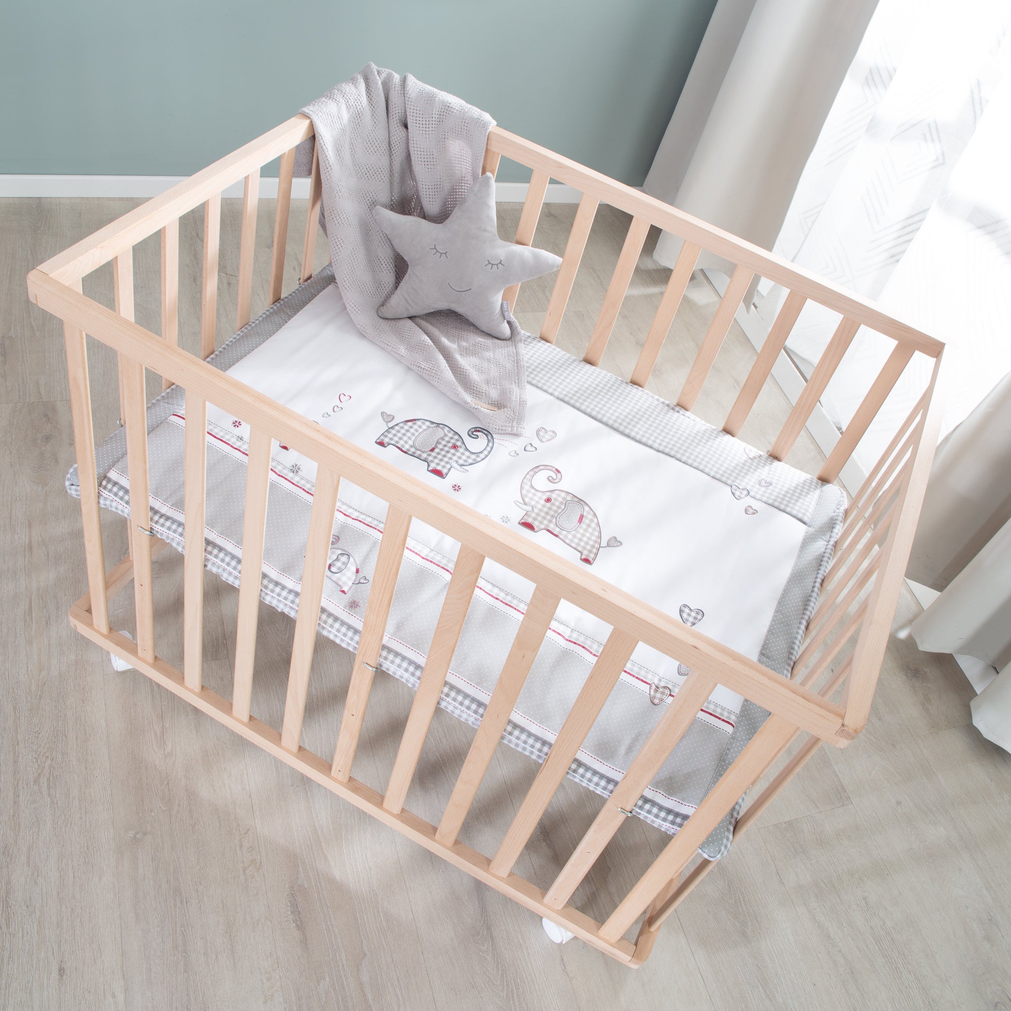 Roba 0241NAS145A Laufgitter 100x75 Jumbo twins grau natur lackiert - Bild 4 Roba 0241NAS145A Laufgitter 100x75 Jumbo twins grau natur lackiert - Produktbild 4