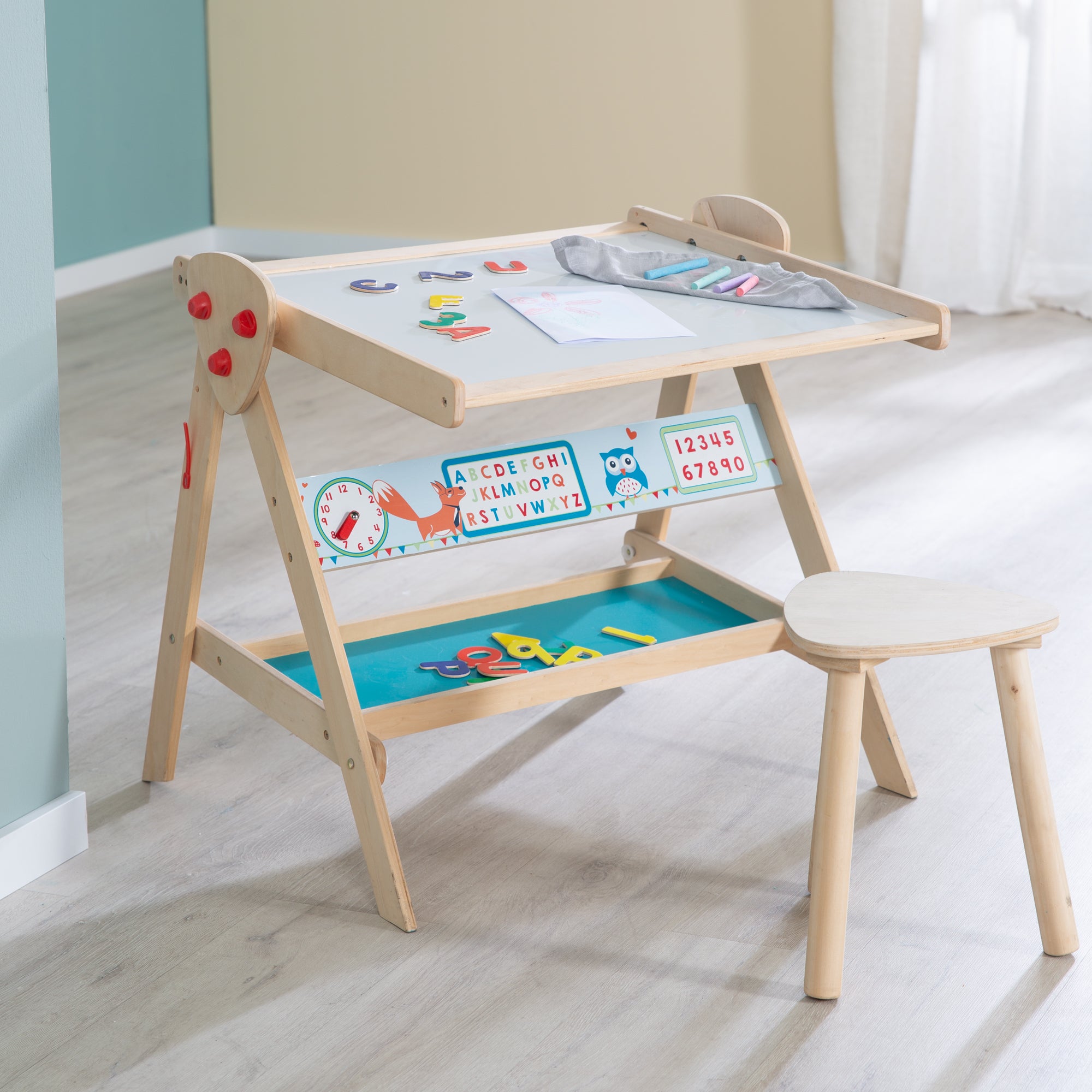 Roba 7015FE Standtafel mit Hocker Fuchs & Eule natur lackiert – Tafeln - Bild 7 Roba 7015FE Standtafel mit Hocker Fuchs & Eule natur lackiert – Tafeln - Produktbild 7