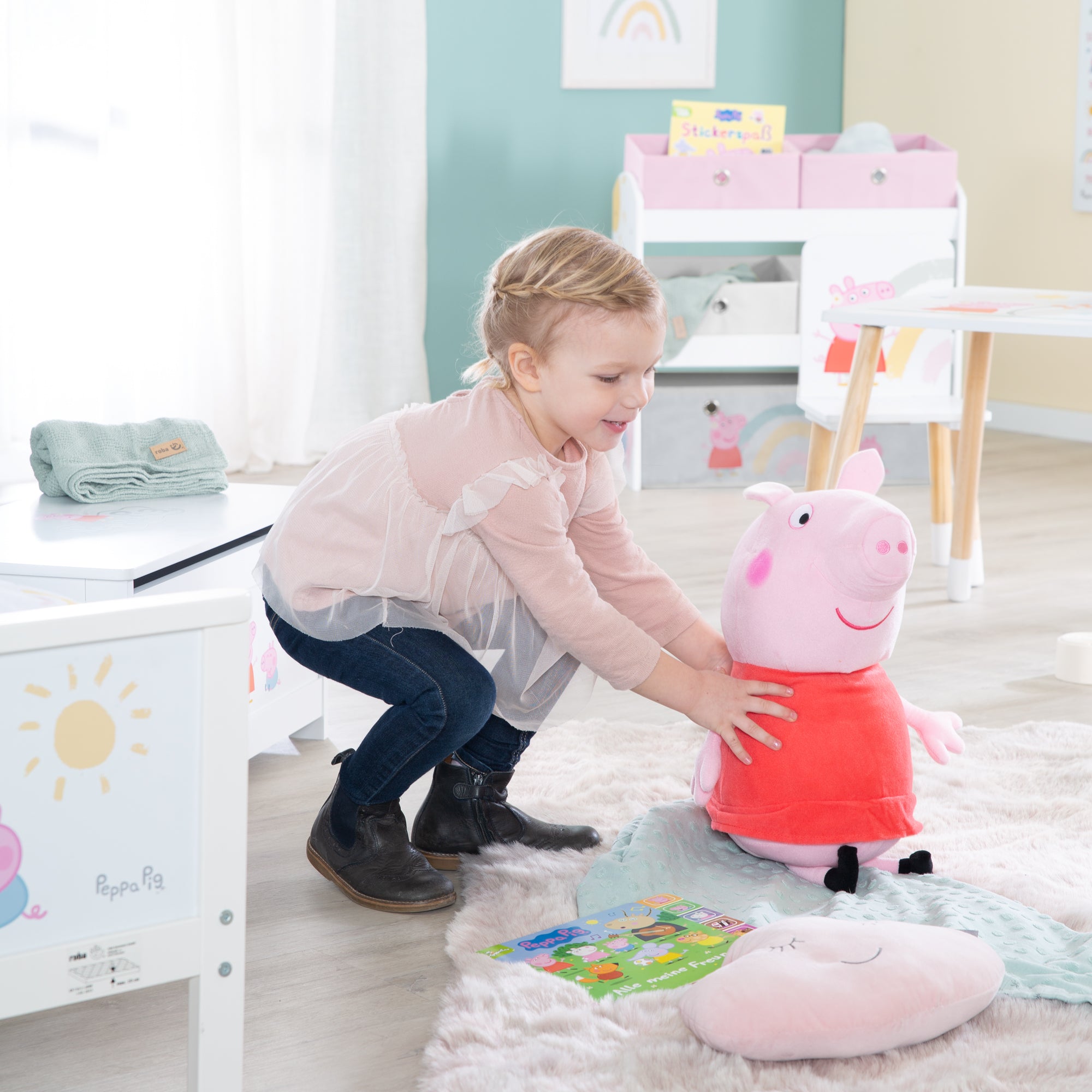 Roba 450159PP1 Spielregal Peppa Pig weiß – Spielmöbel - Bild 6 Roba 450159PP1 Spielregal Peppa Pig weiß – Spielmöbel - Produktbild 6