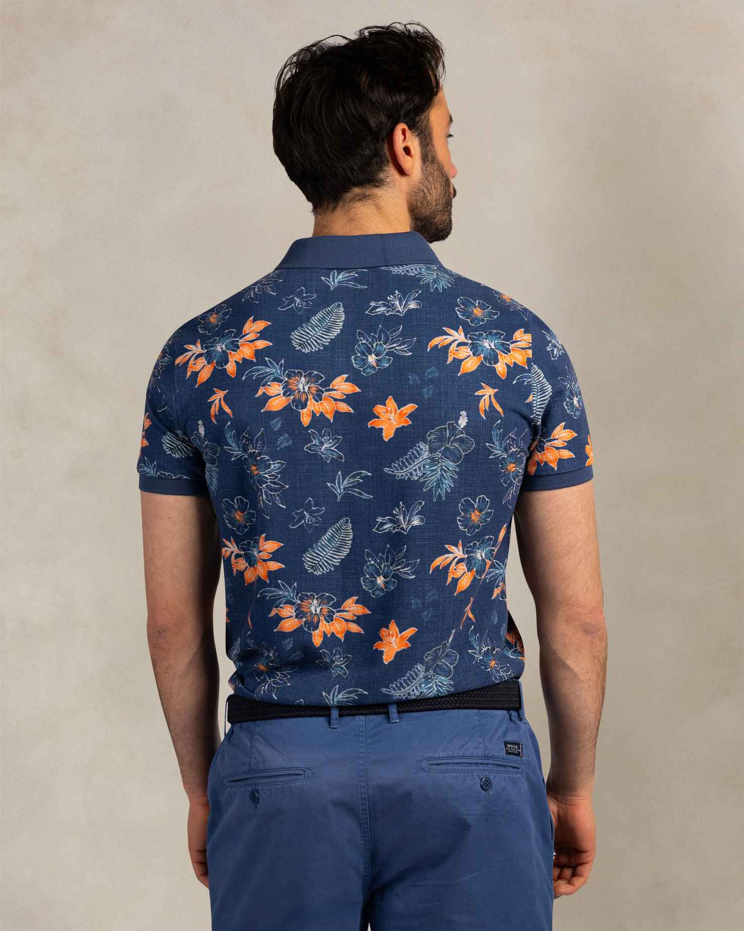 NZA 26CN124NS Poloshirt - Navy Blau / Blumen - Bild 3