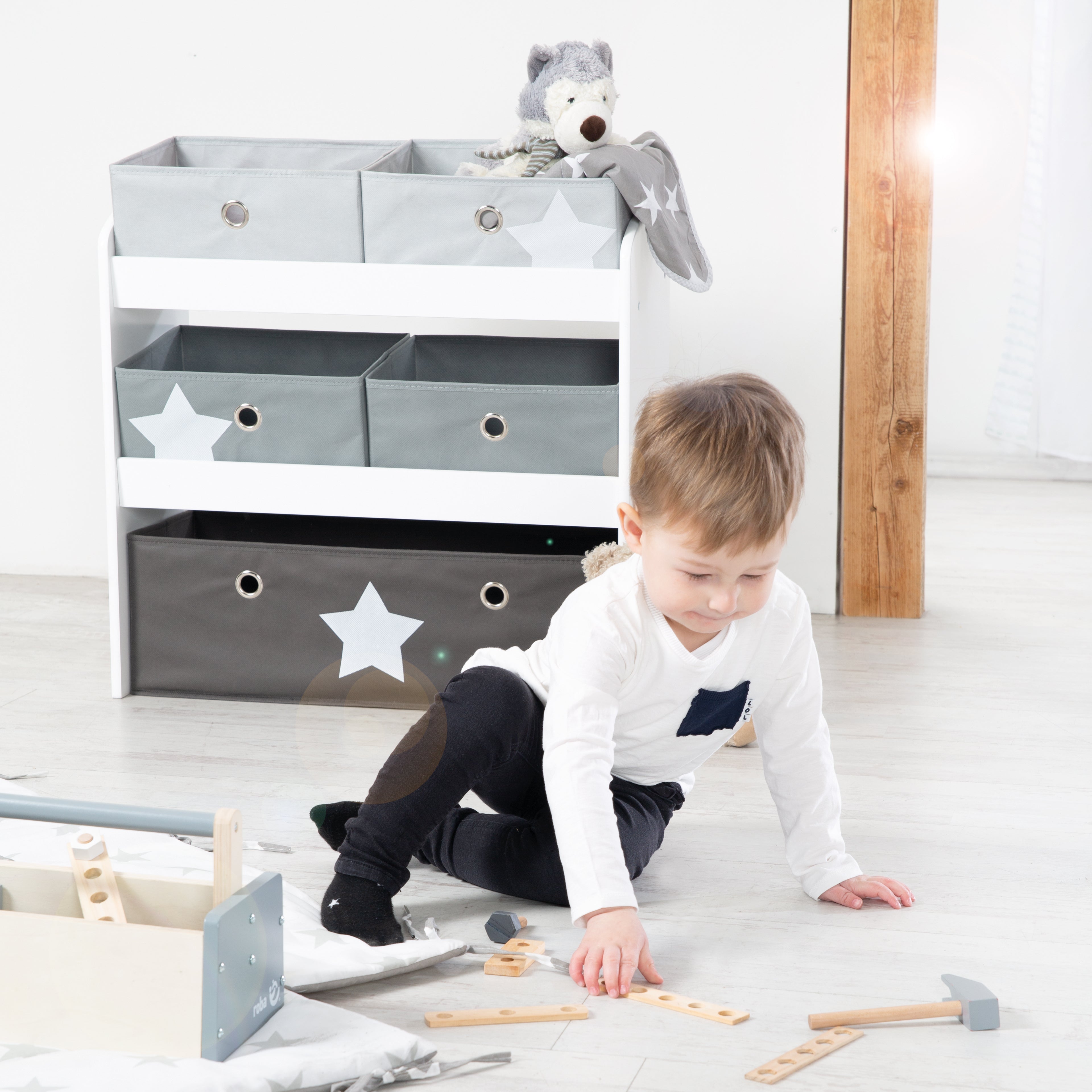 Roba 450159D221 Spielregal Stars grau – Spielmöbel - Bild 2 Roba 450159D221 Spielregal Stars grau – Spielmöbel - Produktbild 2