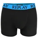 REPLAY Herren Boxershorts I101143BB - Blau/Schwarz, 2er Pack mit Logo-Bund GR. L REPLAY Herren Boxershorts I101143BB - Blau/Schwarz, 2er Pack mit Logo-Bund GR. L