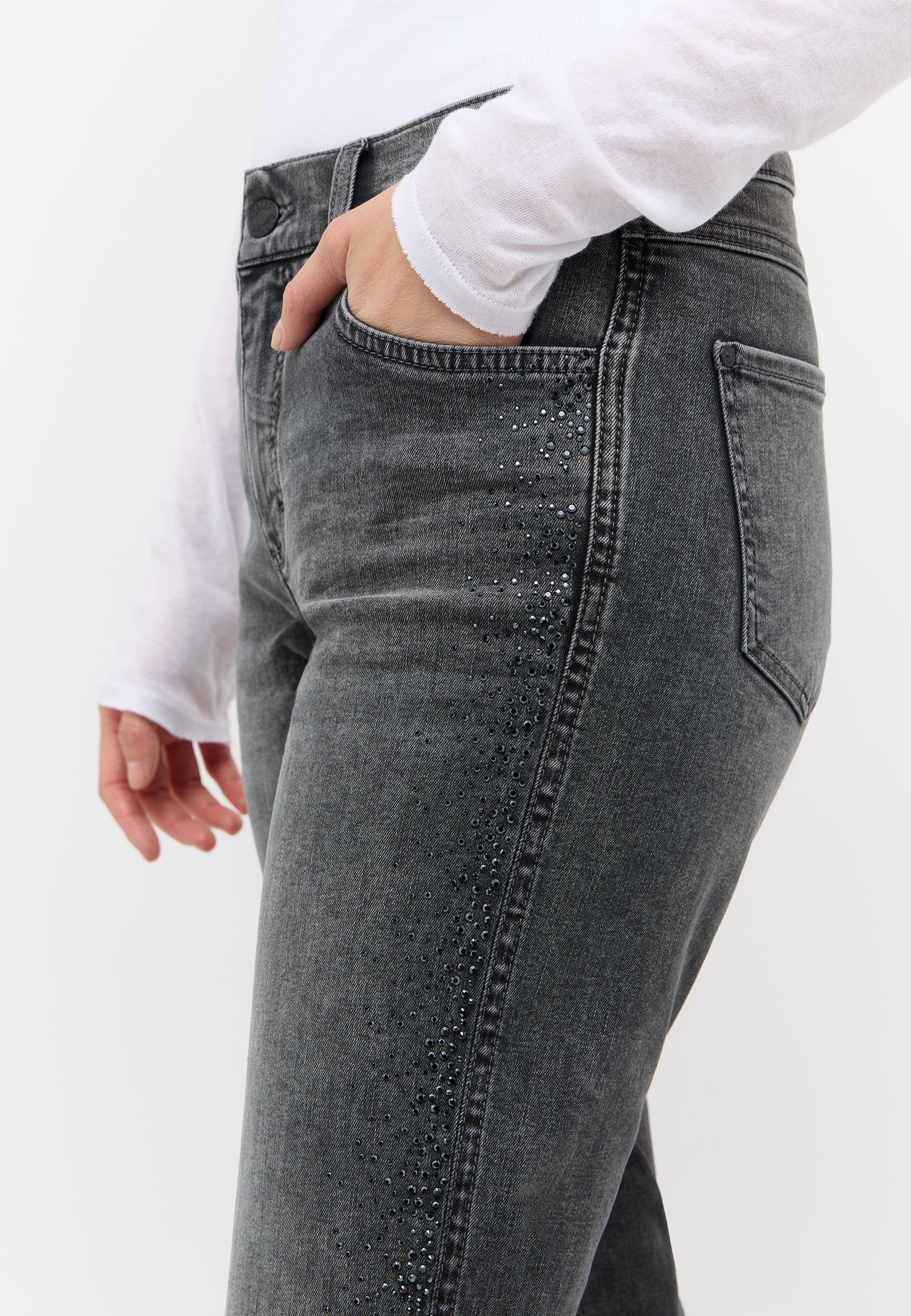 ANGELS 346811430 Damen Jeans Darleen Sparkle 7/8 Straight Fit - Grau - 6