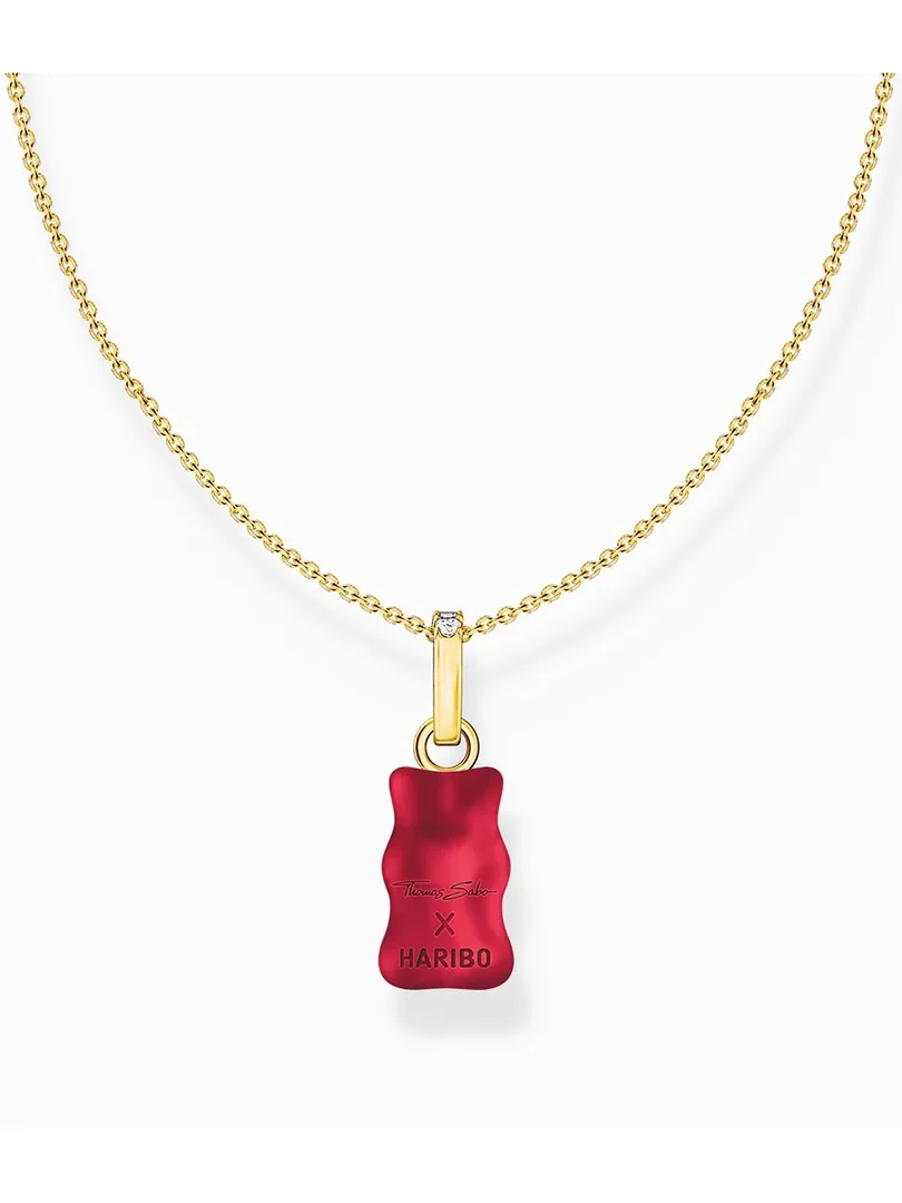 Thomas, Sabo, Kette, Mit, Goldbär, Länge, 45, Cm, Rot, Vergoldet, KE2209-414-10-L45V
