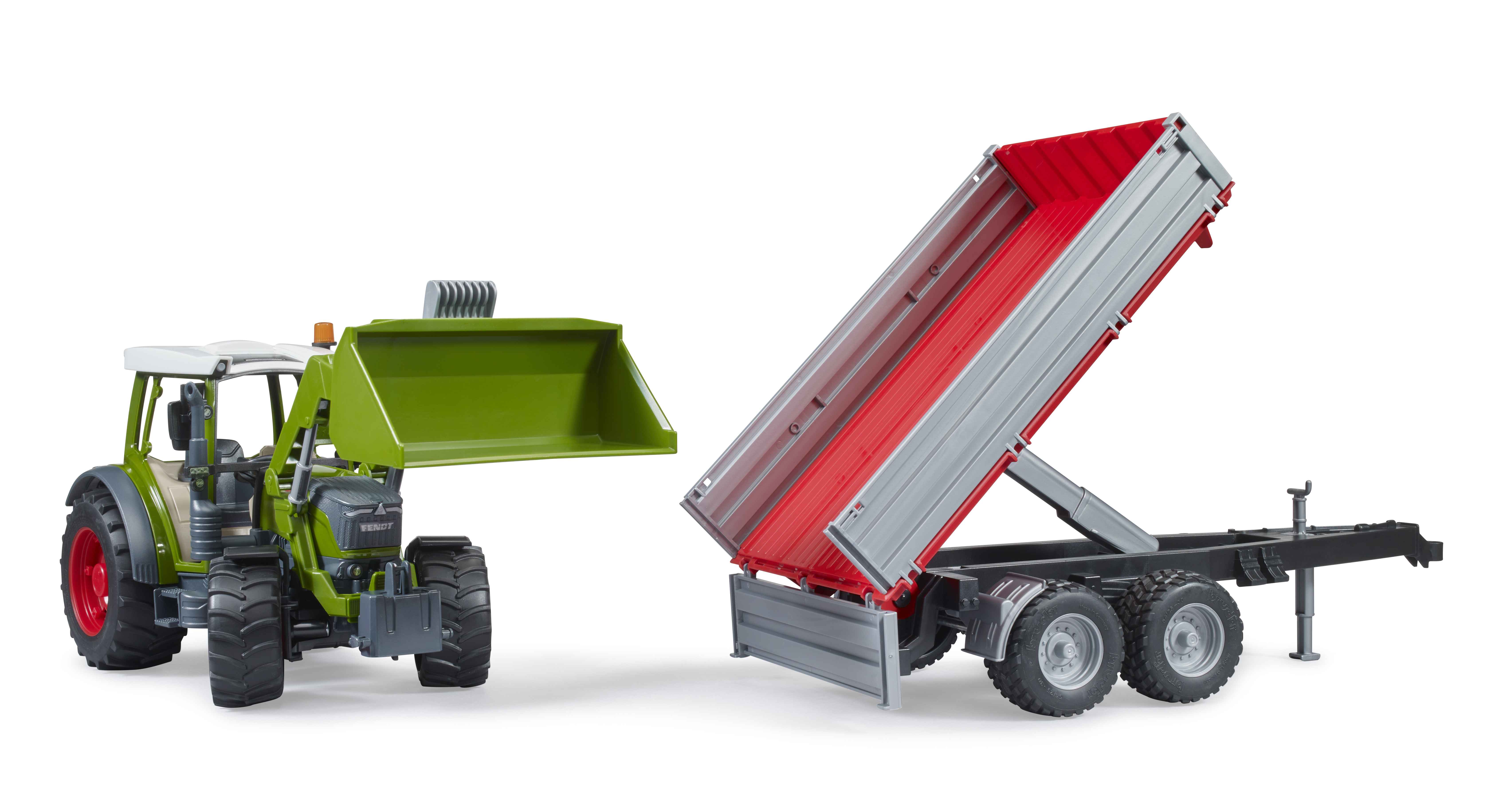 BRUDER 02182 - Fendt Vario 211 mit Frontlader und Bordwandanhänger - Bild 6