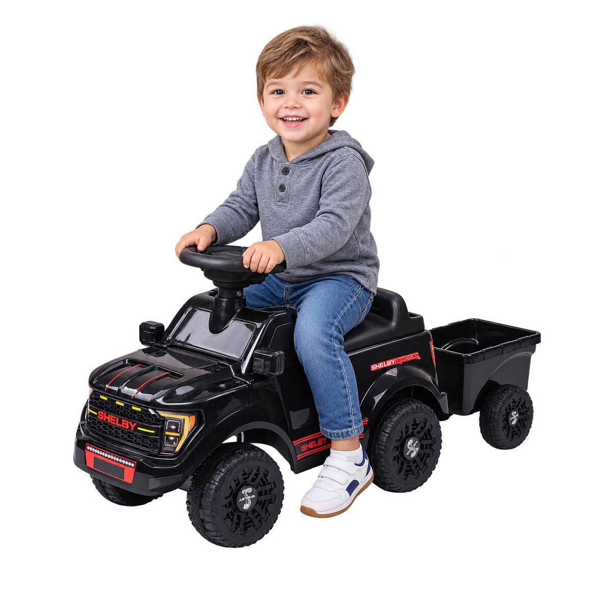 JAMARA Rutscher Shelby Ford F-150 Raptor mit Anhänger schwarz ab 18 Monaten