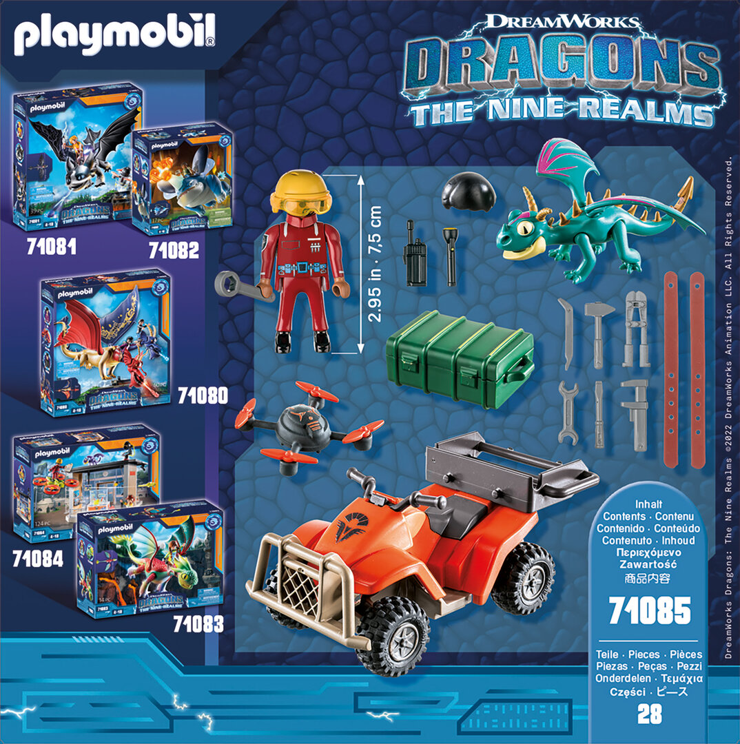 PLAYMOBIL 71085 Dragons: The Nine Realms - Icaris Quad & Phil Spielzeug, Rad, Comics, Person, Dinosaurier