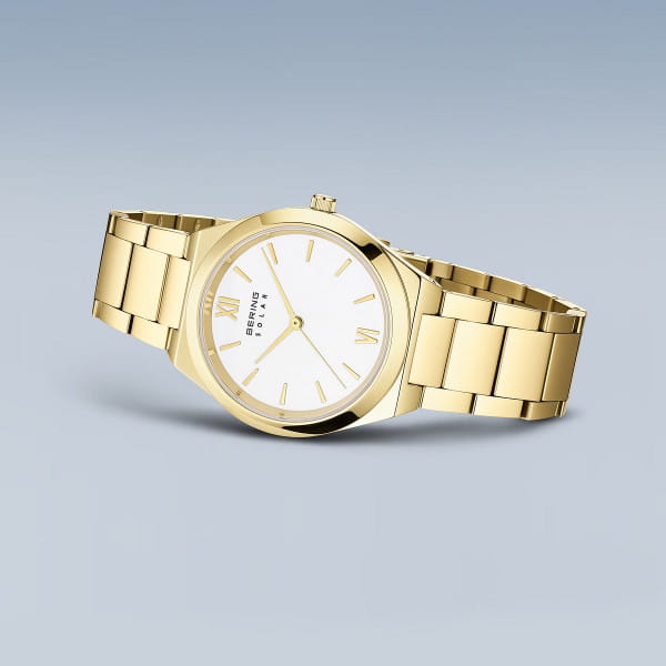 Bering 19932-734 Damenuhr, Edelstahl/Solar, Gold