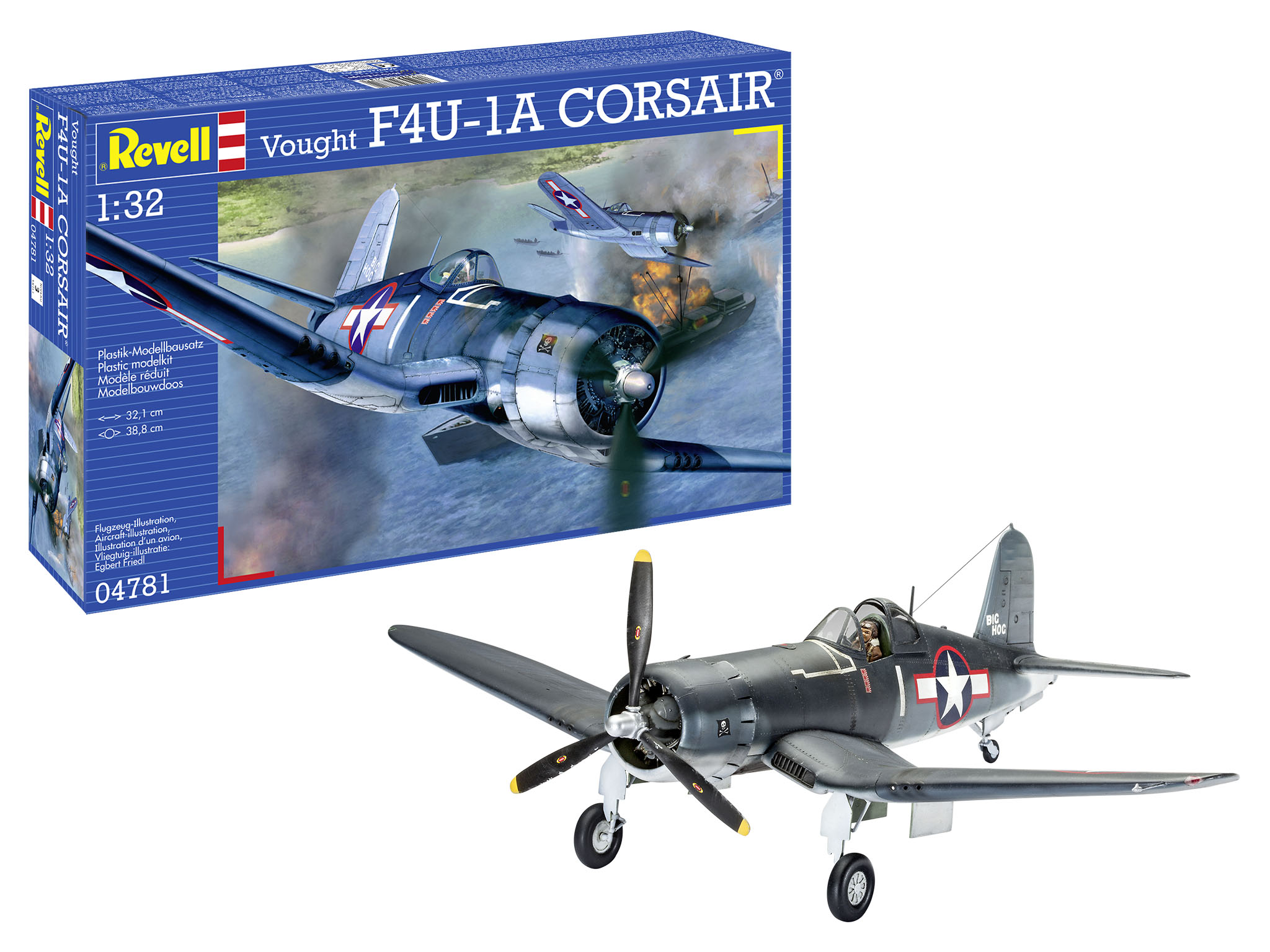 Revell 04781 Vought F4U-1D Corsair Modellbausatz Flugzeug, Jet, Kampfflugzeug, Bomber